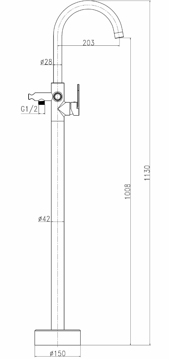 Essebagno 9026031 Colonna meccanica da terra Charme II in rame spazzolato per vasca freestanding