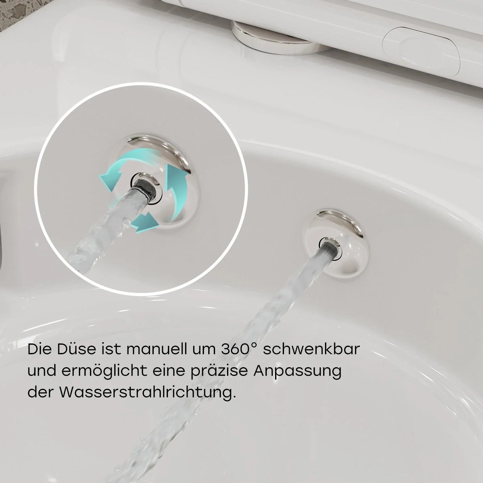 HOROW WC doccia con cassetta di risciacquo a incasso, set completo WC con elemento a parete anteriore con placca di comando, WC sospeso senza bordo con ugello integrato, WC doccia con rivestimento