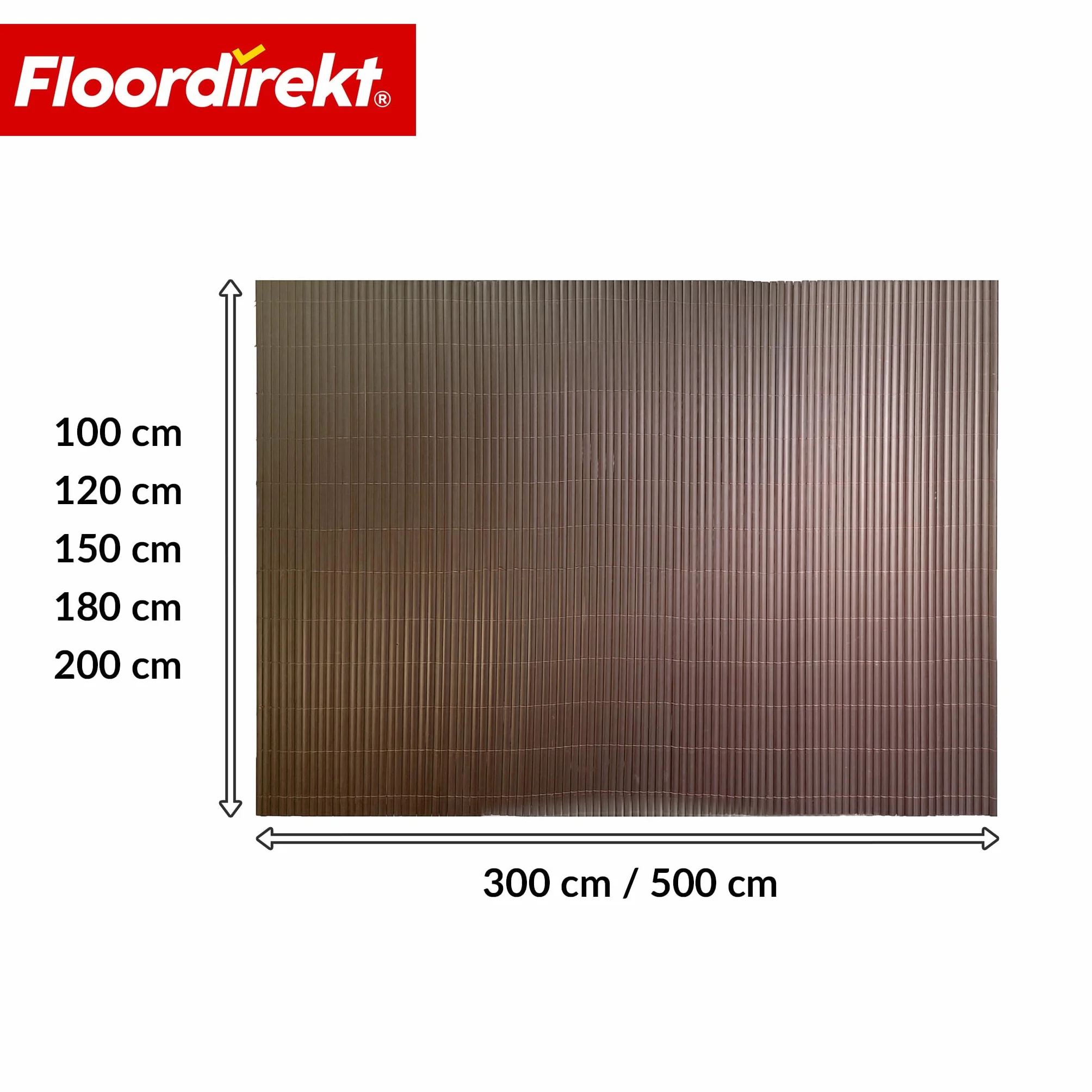 Floordirekt | Recinzione in PVC, paravento per privacy da giardino, piscine, balcone, terrazza, decorativo in PVC, resistente ai raggi UV, intemperie, antivento, 200 x 300 cm - Marrone