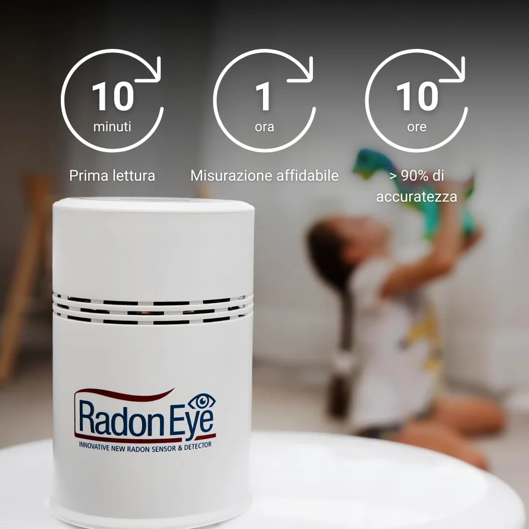 Ecosense RD200 RadonEye, Rilevatore di Radon Domestico, Cattura Rapida dei Livelli Fluttuanti, Monitoraggio Continuo in Tempo Reale a Breve e Lungo Termine con Grafici di Tendenza