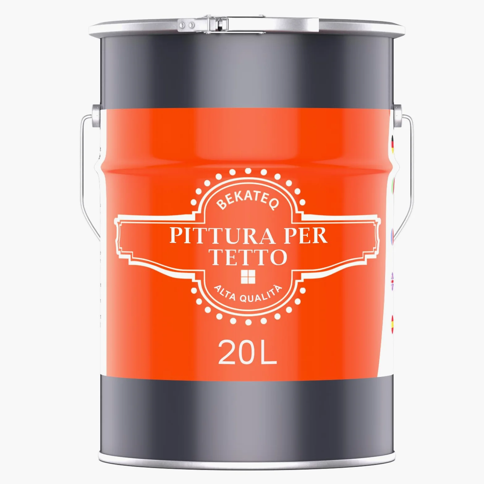 BEKATEQ Pittura per tetto Grigio antracite 20L - Vernice per tegole, calcestruzzo, legno, Eternit, bitume - Resistente ai raggi UV e alle intemperie, ad asciugatura rapida, elastico e idrofobo BE-510