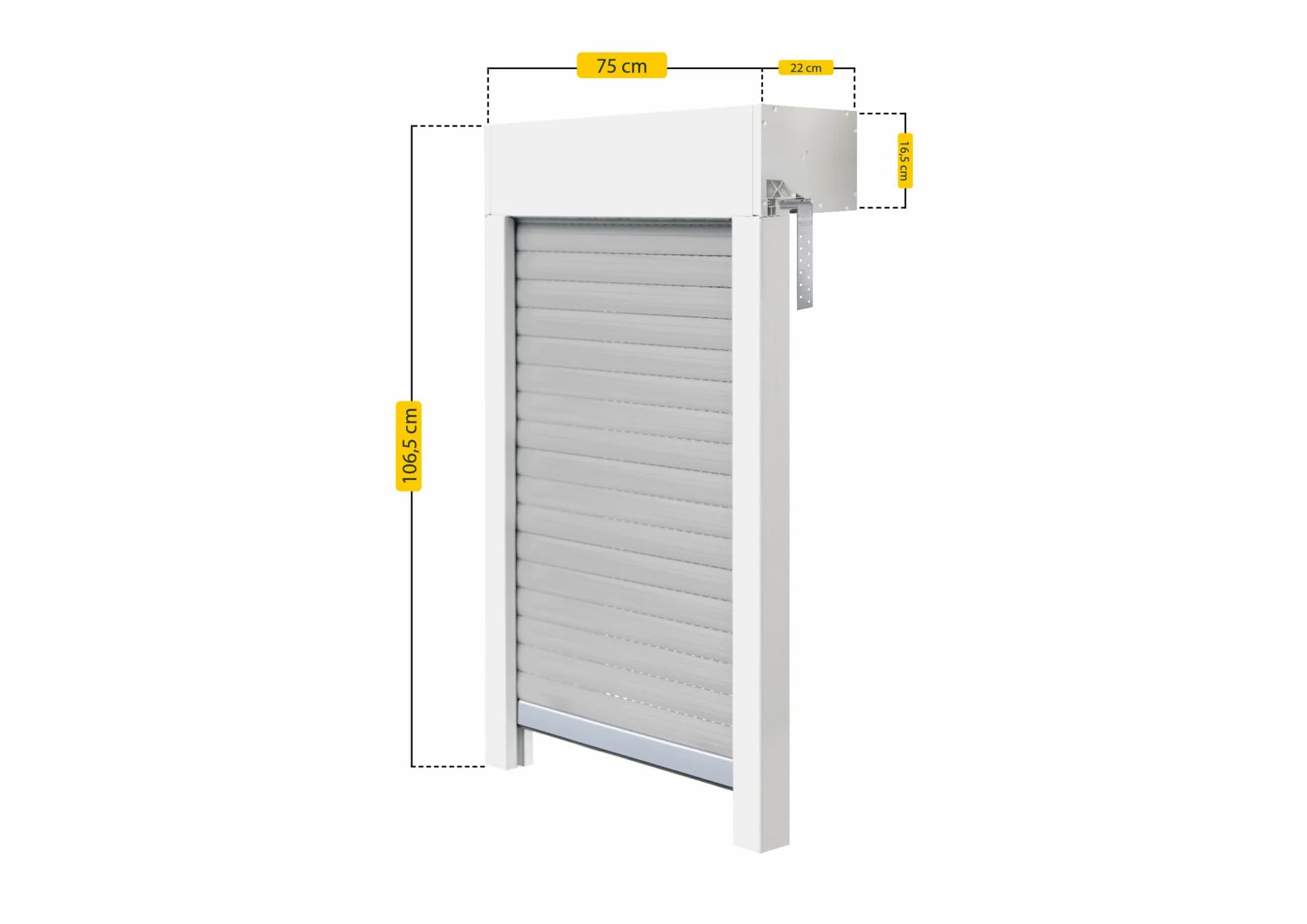 Schellenberg 39054 - Set di tapparelle a soffitto per finestre, sistema di tapparelle Mini, PVC, 75 x 90 cm, bianco/grigio, regolabile in altezza e larghezza, incl. isolamento EPS e accessori per il