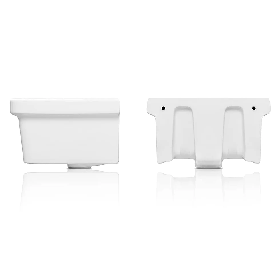Pilozzo lavatoio da parete 46x38 cm, in ceramica bianca lucida resistente agli acidi, ideale per ambienti esterni ed interni (46 x 38 x 24 cm)