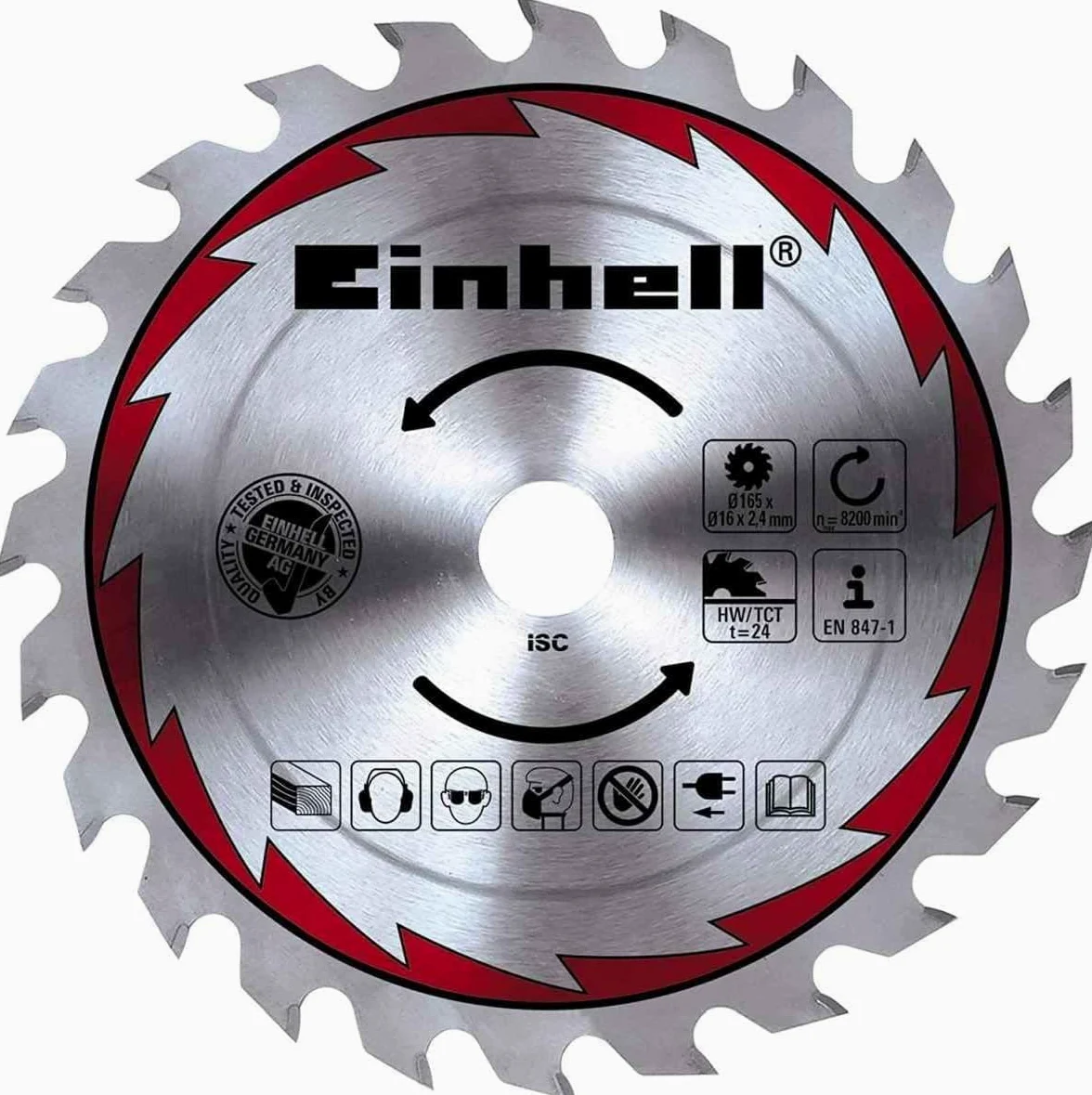 Einhell TE-CS 165 SEGA CIRCOLARE (tensione 230 V, 1200 W, giri al min. 5500, lama Ø165 x Ø16, taglio max 55 mm)