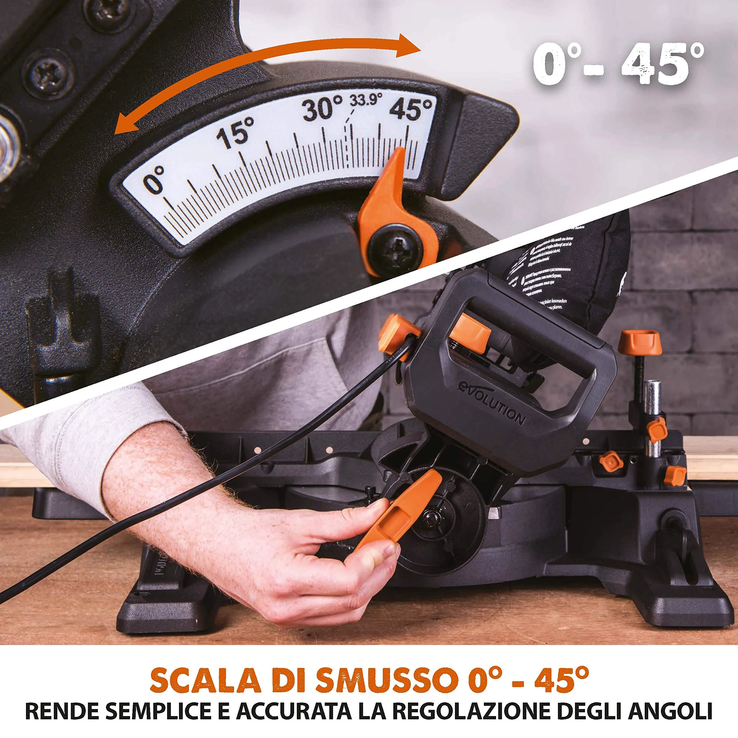 Evolution Power Tools 048-0032A R210SMS-300+ Troncatrice Radiale Scorrevole Multi-Materiale 210 mm con Pacchetto Plus, 230 V