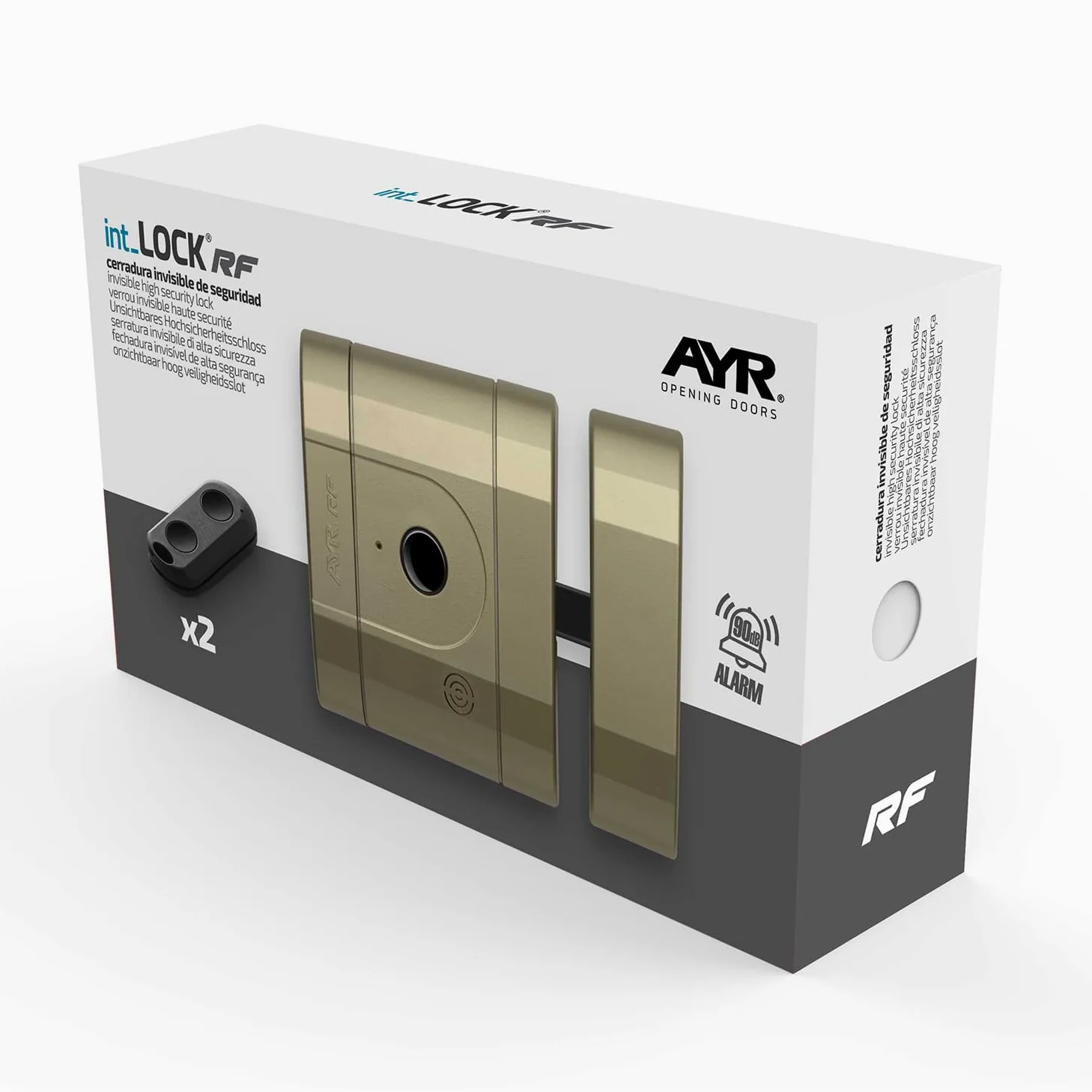Serratura elettronica invisibile ad alta sicurezza int_LOCK RF 2. Finitura nichel opaco.