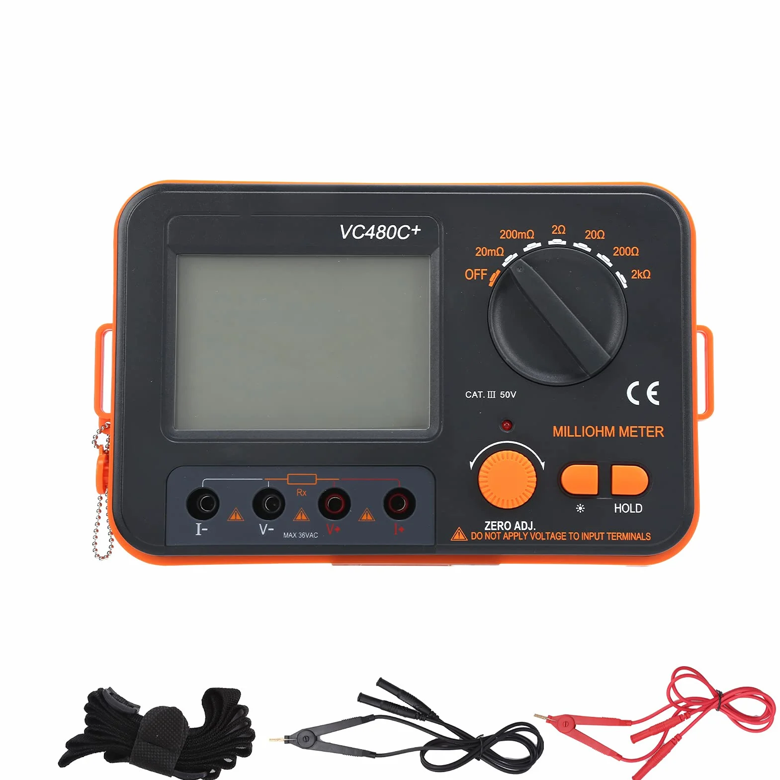 VC480C 0.01m 2k 6Gear Milliohmmetro Digitale 4 Fili Tester Basso per Misurazione Elettrica