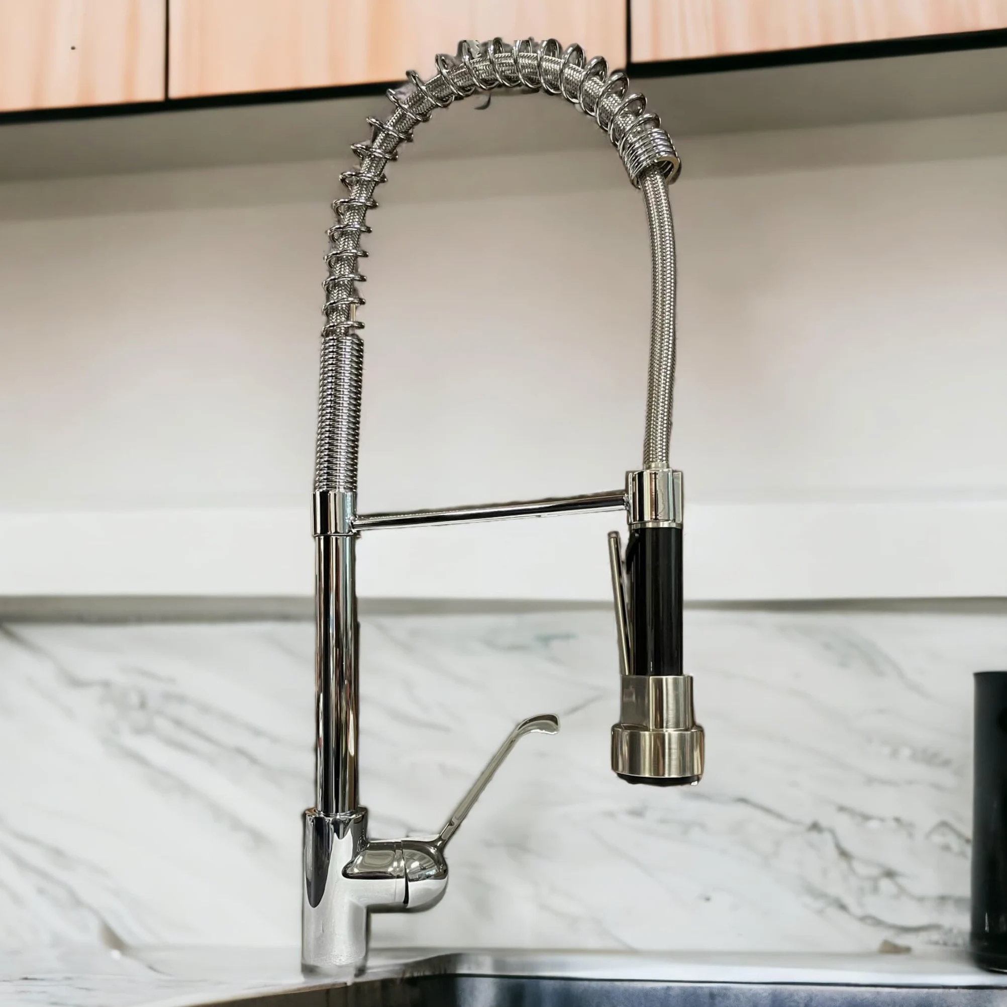 BAGNOCLIC | Miscelatore cucina industriale | Acciaio inox, leva lunga, doccetta con leva | Controllo preciso, installazione semplice | Rubinetto professionale versatile