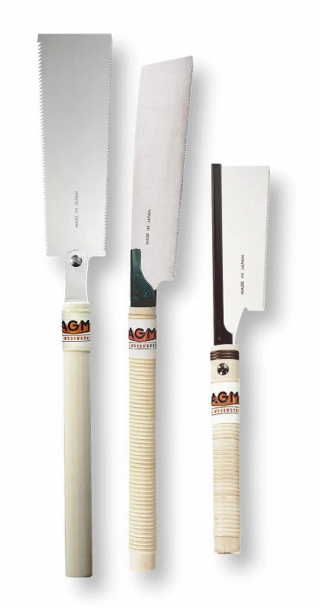 MAGMA Set di seghe giapponesi 3 pezzi, J-WK220 (Kataba 220 mm), J-WD150 (Dōzuki 150 mm), J-WR240 (Ryoba 240 mm), J-SS03