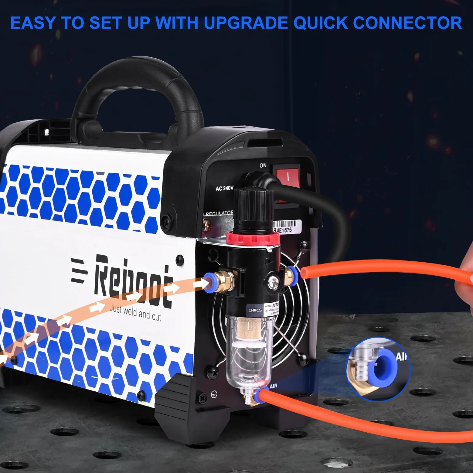 Reboot Taglierina al plasma 60Amps Tocca 240V IGBT Arc Inverter Digital Plasma Cutter, 1/2 pollici taglio pulito, aggiornamento CUT60 Plasma Cutter macchina