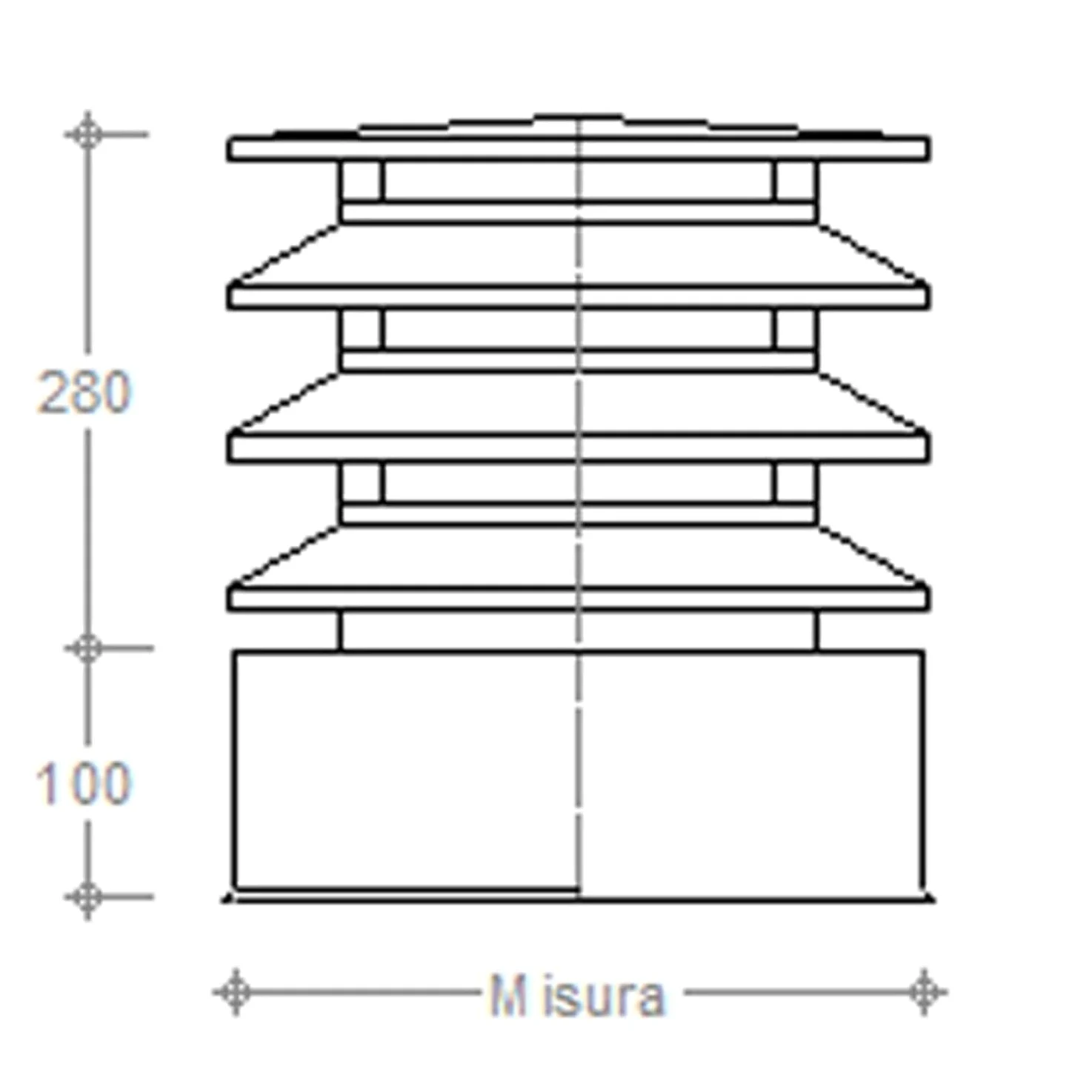 Terminale Architettonico Comignolo Antivento Canna Fumaria TESTA DI MORO Fumaiolo Quadrato Per Camino Anti Intemperie (47x47)