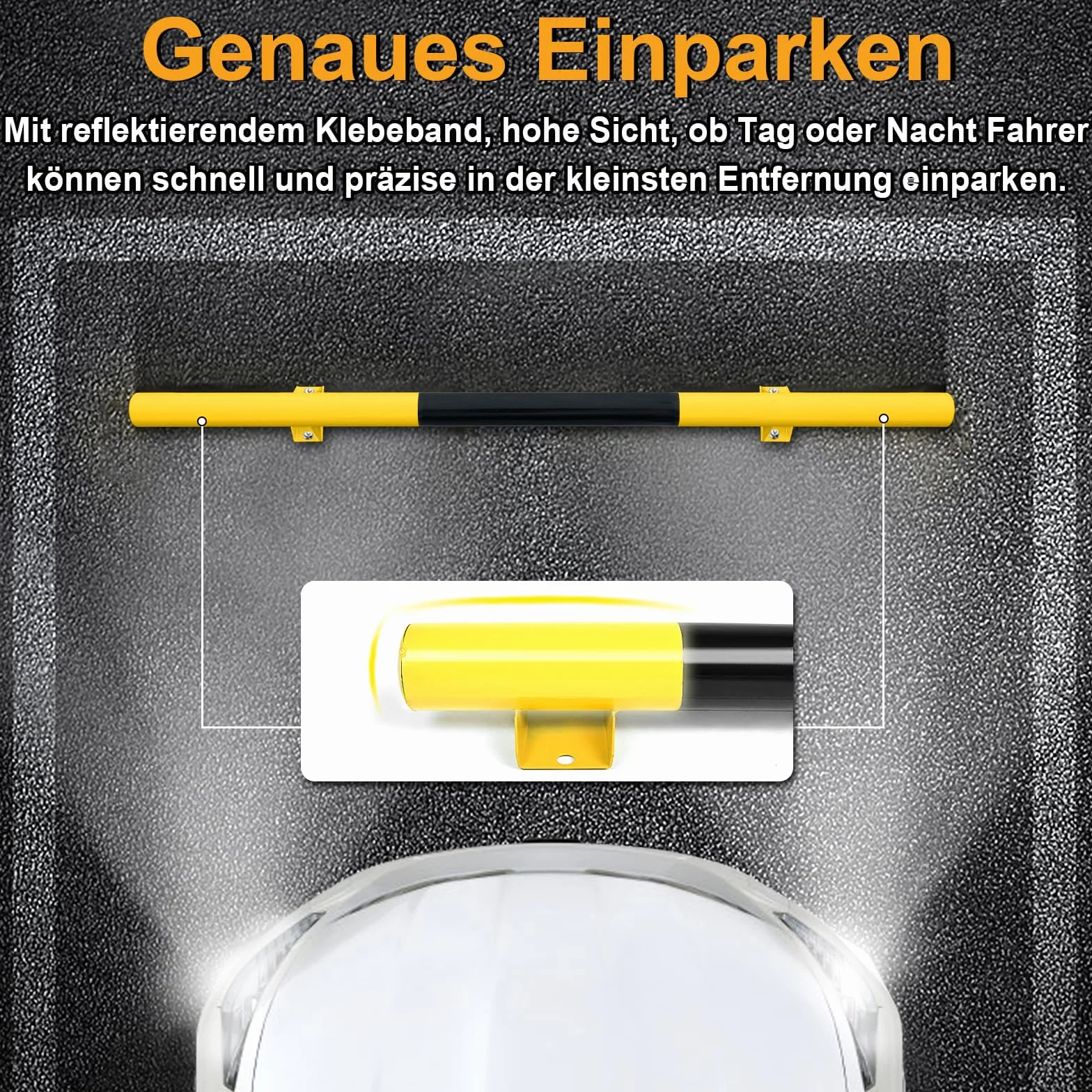 NAIZY Fermaruota 2 Pezzi in Metallo Limitatore di Parcheggio 180x8x9 cm Segnalazione di Parcheggio con Vite di Dilatazione Blocco Parcheggio Nero e Giallo Limitazione Parcheggio Ausilio per il