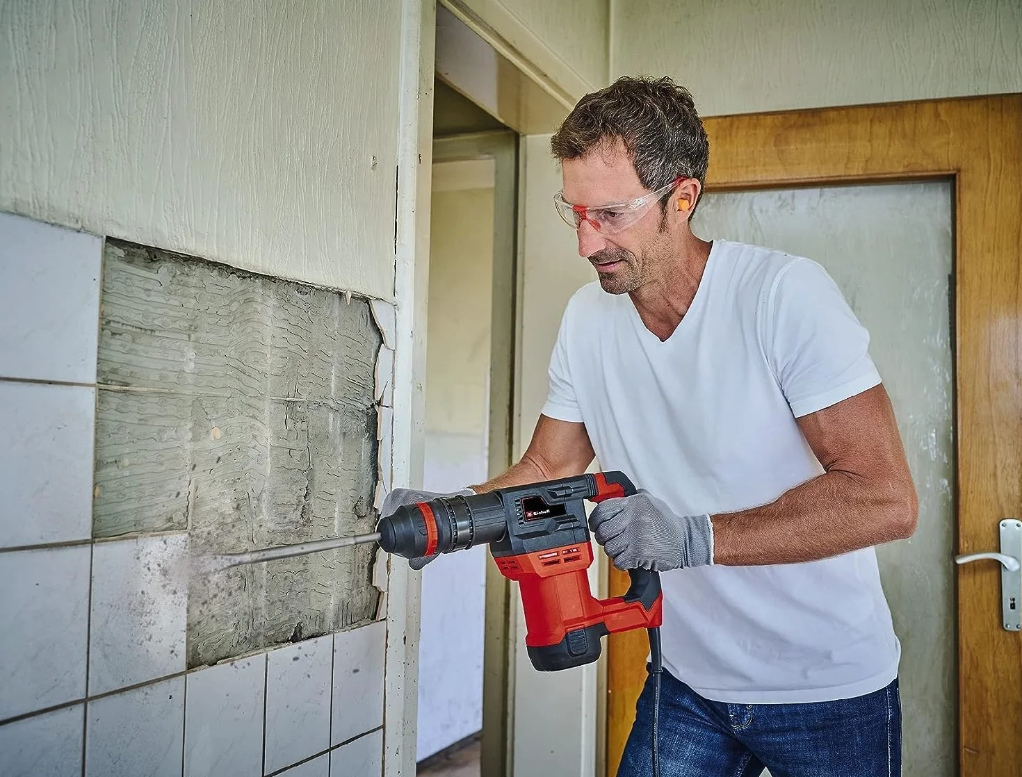 Martello demolitore TE-DH 5 di Einhell (5 J, mandrino portautensile con attacco SDS Plus, impugnatura antivibrante, impugnatura supplementare flessibile, E-Box inclusa)