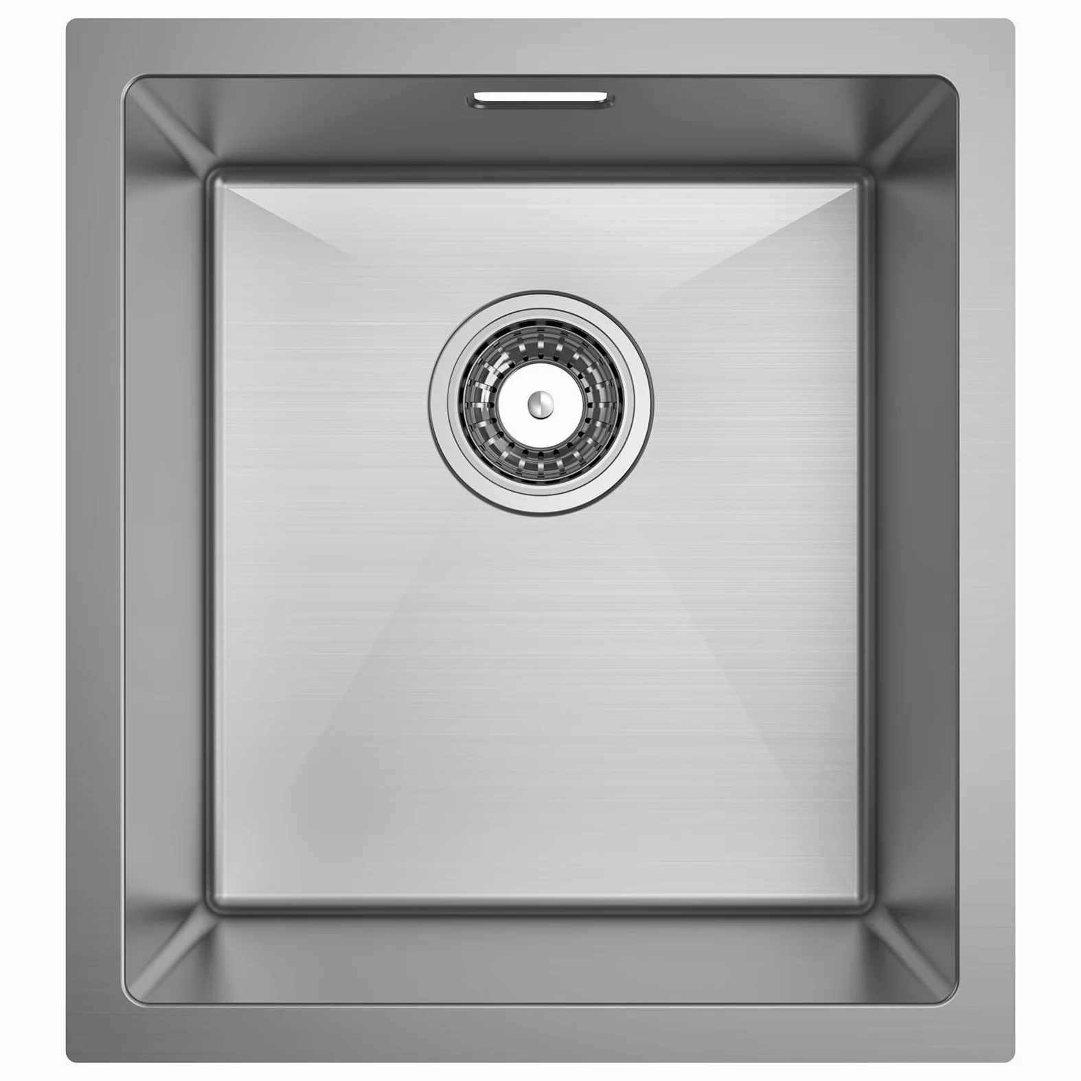 CECIPA Lavandino Cucina 40x44cm, Lavello Cucina 1 Vasca in Acciaio Inox, Lavabo Cucina Moderno Con l'Ultimo Sifone e Troppopieno, Lavelli da Cucina