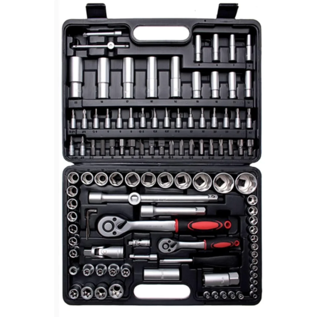 A.M.C. Set di Chiavi a Bussola con Cricchetto 1/4''+ 1/2'' 108 Pezzi, Valigetta Portatile, Kit di Attrezzi Meccanici per Auto