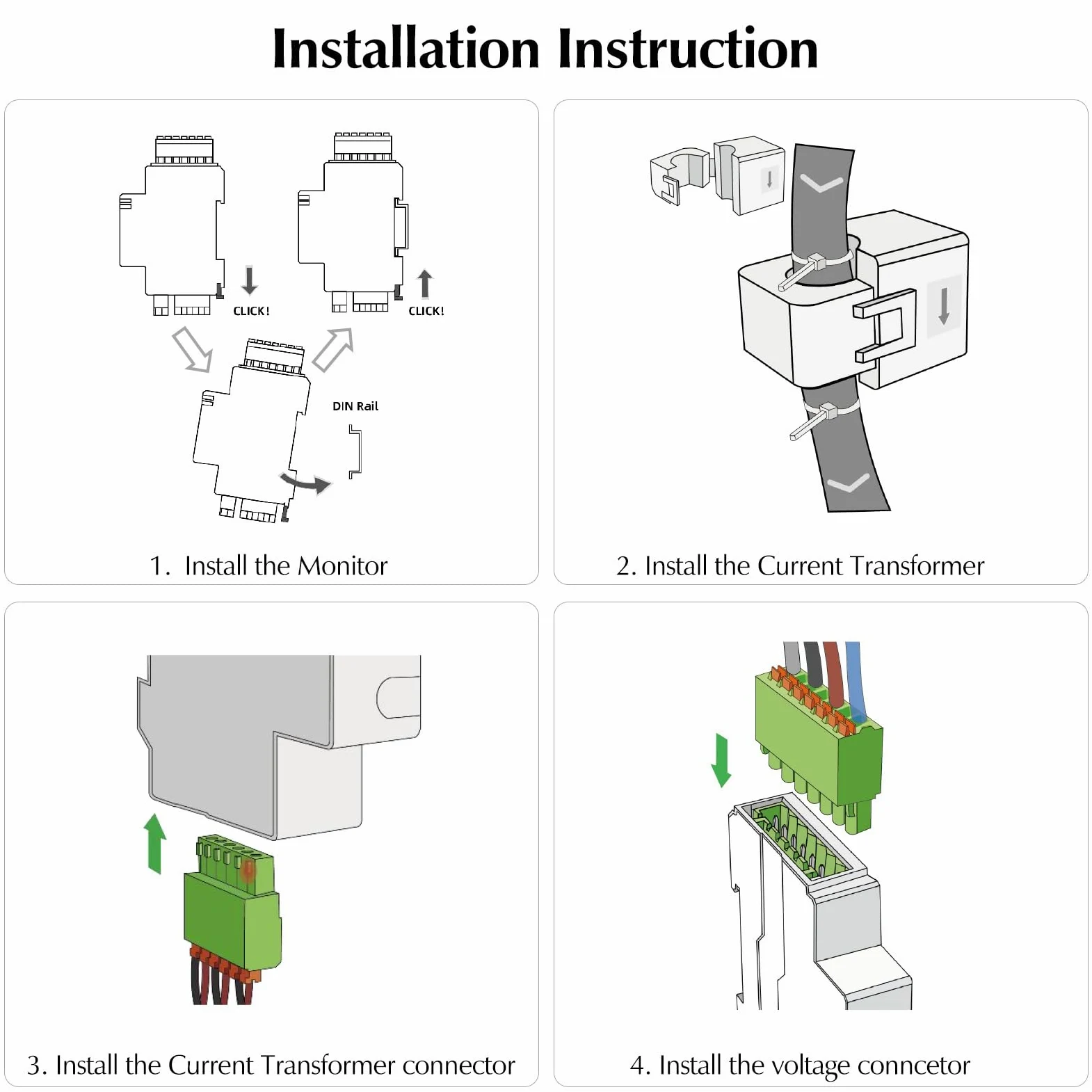 eMylo Contatore Energia Intelligente WiFi 3 Fasi 120A, Monitoraggio in Tempo Reale con Trasformatori di Corrente a Nucleo Diviso, Protezione Sovraccarico, App Tuya Smart Life per Casa e Appartamento