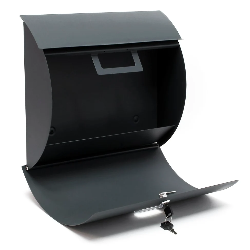 Wiltec Set Cassetta postale singola autoportante V17 antracite, con telaio di supporto