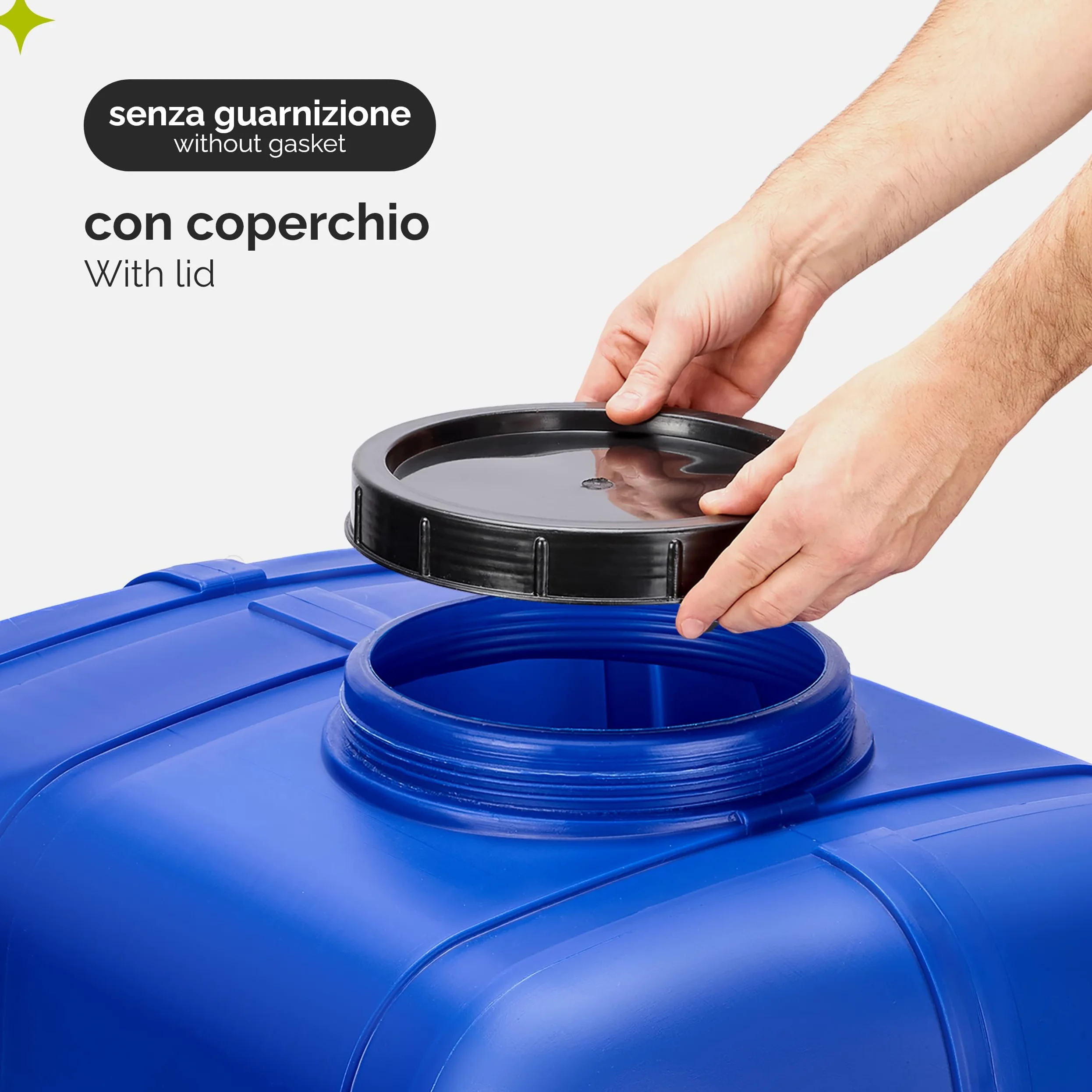 Garronda Tanica 280L Acqua con Rubinetto – Serbatoio Acqua Piovana e Potabile in Plastica HDPE Alimentare Contenitore con Coperchio a Vite per Esterno Camper Orto Uso Agricolo Blu GD-0098