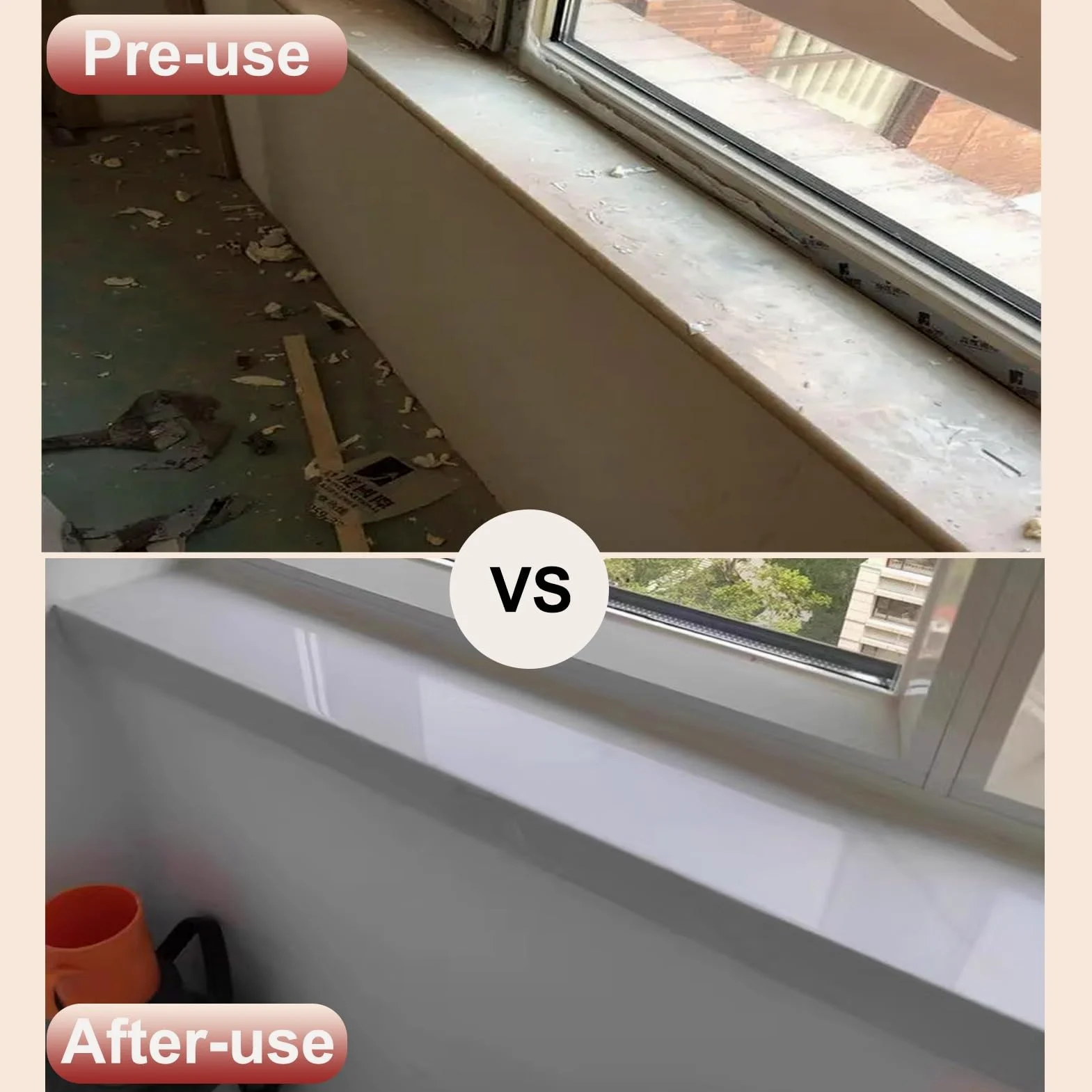 Davanzale Interno Finestra Davanzali con Finitura in Marmo, Piastra per Finestre Bianche Pure per Arredamento Camera da Letto, Piastra Di Copertura per Finestre Personalizzabile per Ristrutturare Vecc