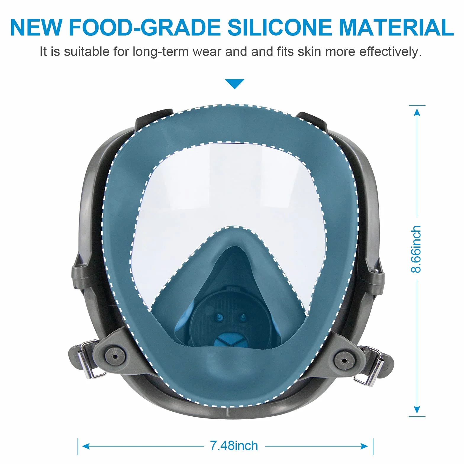 Maschera a protezione totale, maschera respiratoria, maschera protettiva riutilizzabile con filtro a carbone attivo per pittura, protegge da gas, vernice, polvere, prodotti chimici