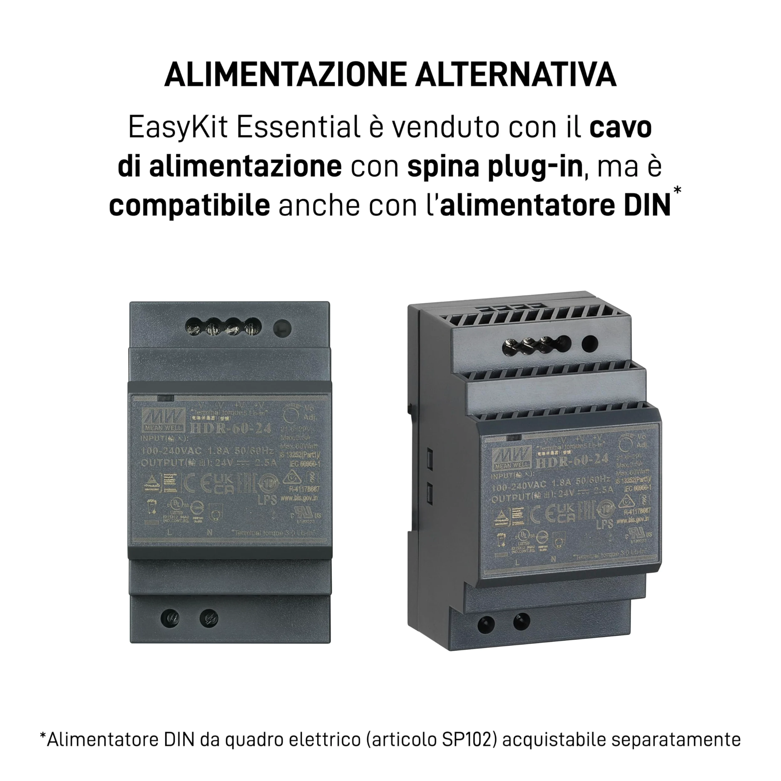 BTICINO 317913 Videocitofono Easykit Essential, Kit Monofamiliare Espandibile, Plug-In 2 Fili, Monitor 7" a Colori, Vivavoce, Visione Notturna, Audio Bidirezionale, Pulsantiera Esterna con Telecamera