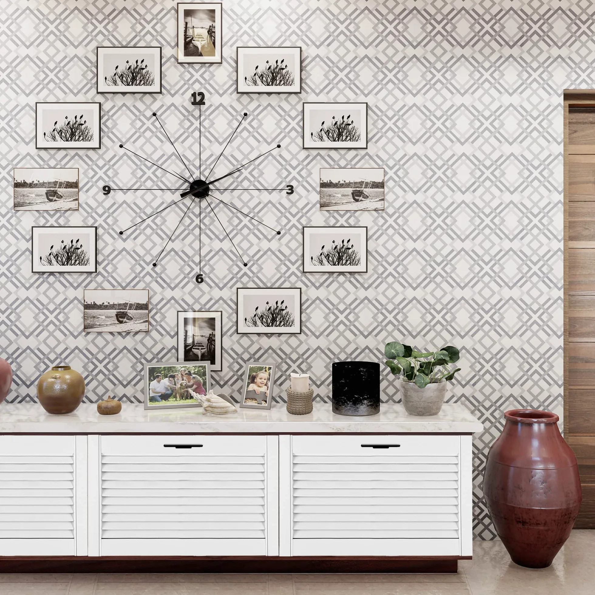 DecoMeister Porte a Lamelle in Legno 394x606 mm Confezione da 2 - Porta Lamella Pino Massiccio - Anta per Armadio a Persiana Aperta - Frontali Mobili e Antine per Guardaroba - Preverniciato Bianco