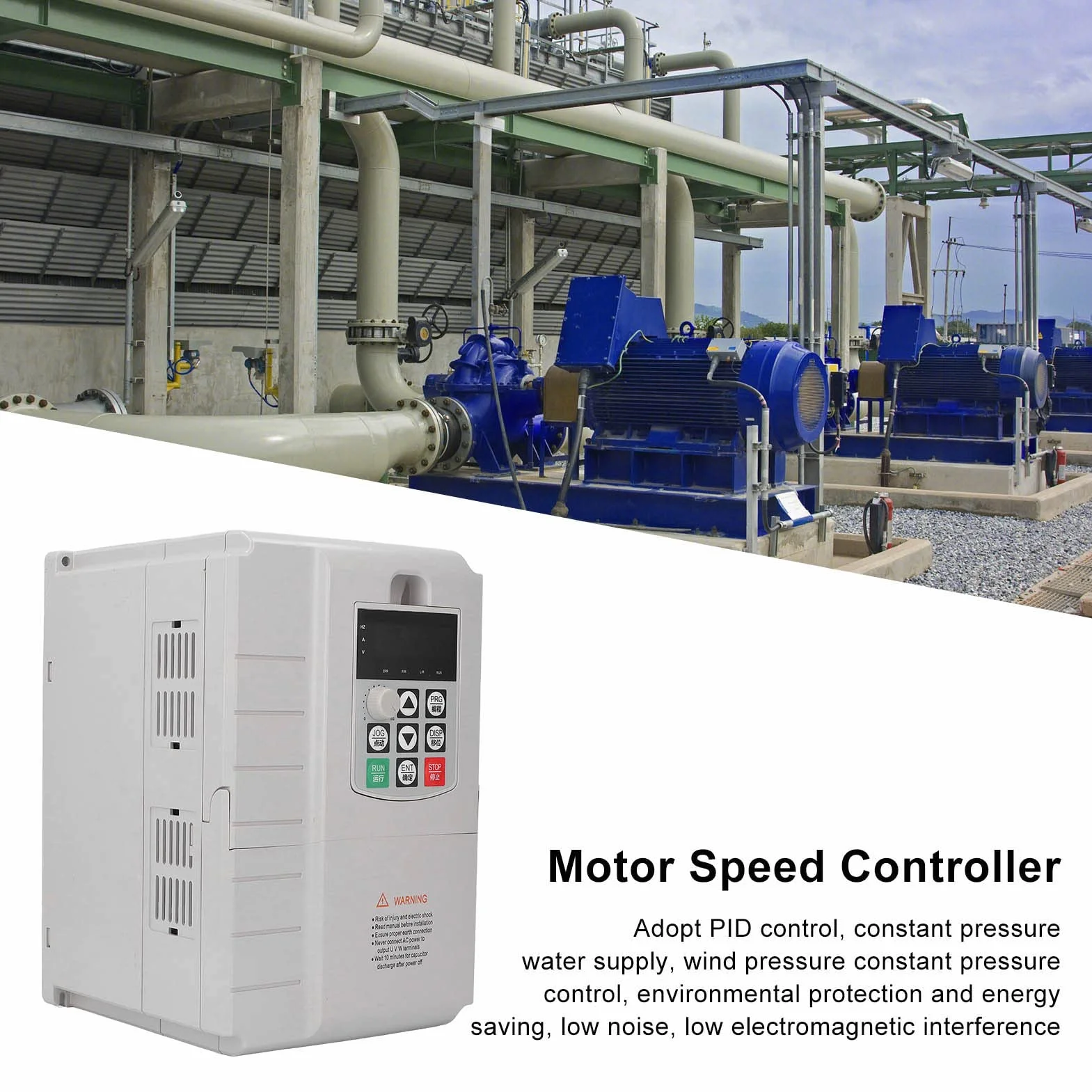 Inverter per Uso Generico 4KW 25A, Filtro Integrato, Controllo PWM, Ingresso Monofase 220 V, Uscita Trifase 380 V, per Ventilatori, Pompe, Compressori D'aria
