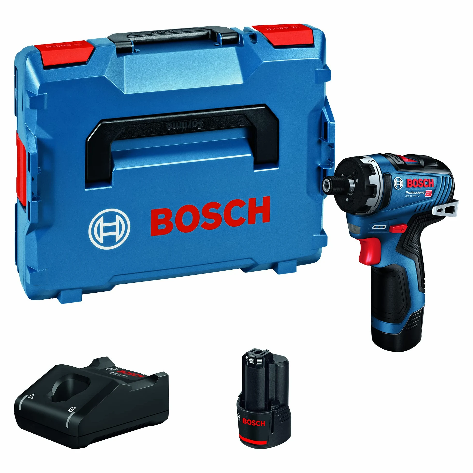Bosch Professional 12V System Trapano-avvitatore a Batteria GSR 12V-35 HX, Include 2 Batterie da 3.0 Ah, Caricabatteria GAL 12V-40, in L-BOXX