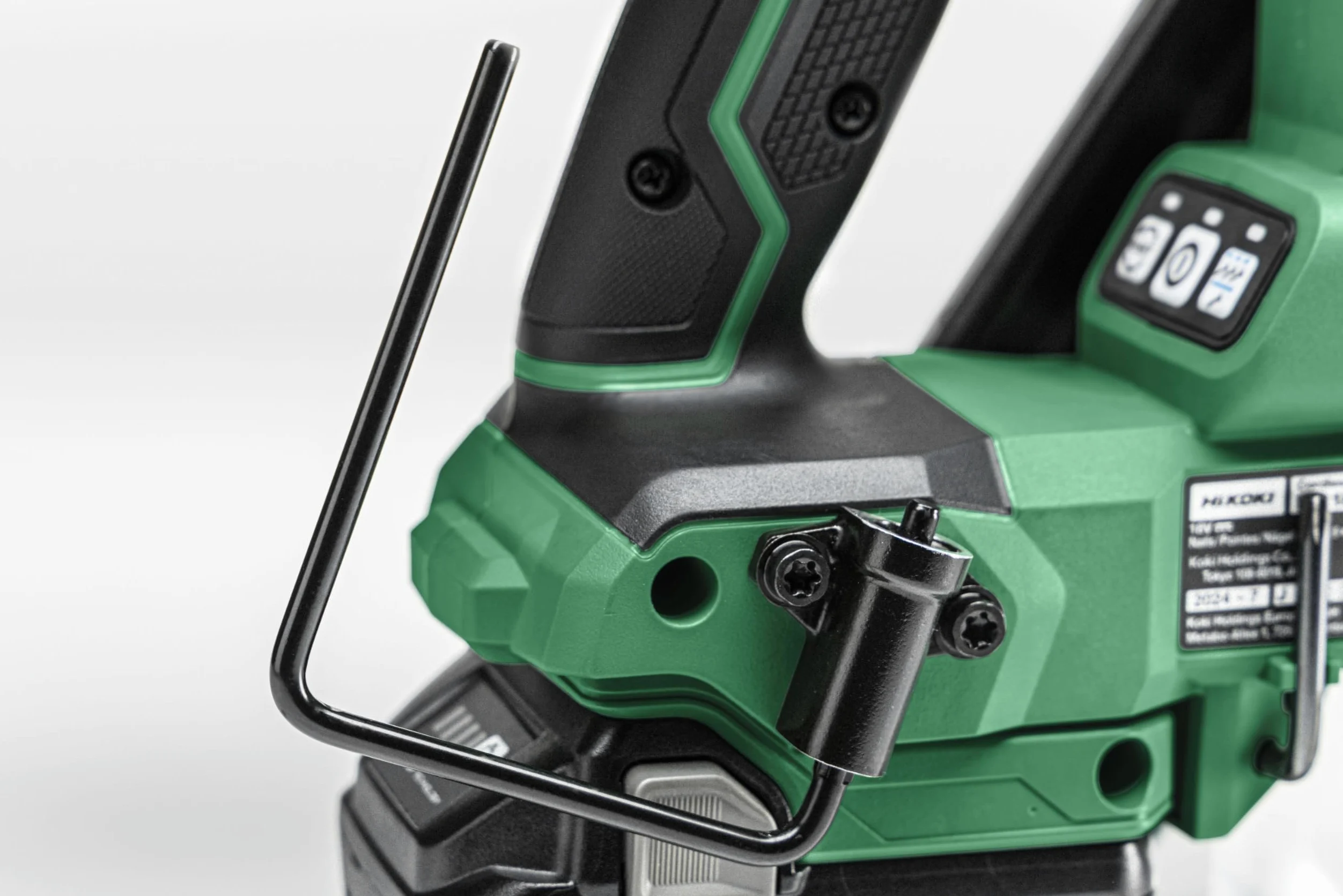 HiKOKI Chiodatrice a batteria 34° - 18 V, chiodi da 50-90 mm - Potente, luce LED, motore brushless, azionamento ad aria, regolazione della profondità senza attrezzi - Incl. 2 batterie 18V/5Ah +