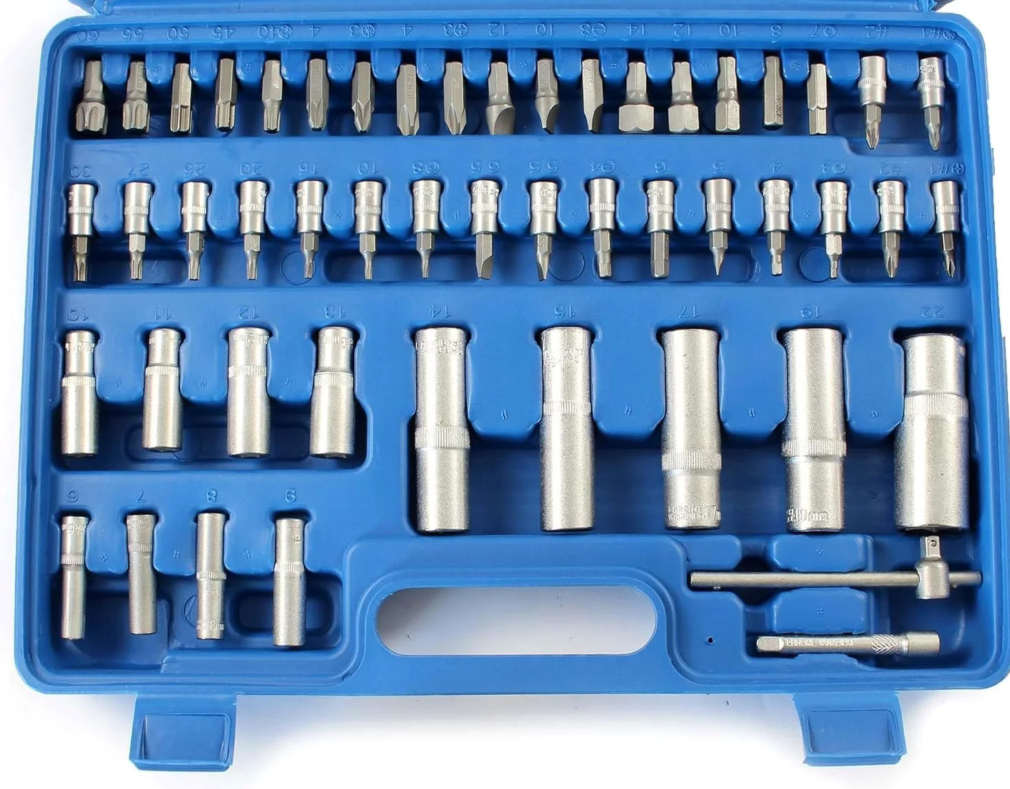 NLIGHTING Set Bussole Professionale 108 Pezzi con Cricchetto 1/4" e 1/2", Inserti Torx Allen Phillips, Bussole Corte e Lunghe, Valigetta Rigida Compatta, Kit Completo per Officina e Fai da Te