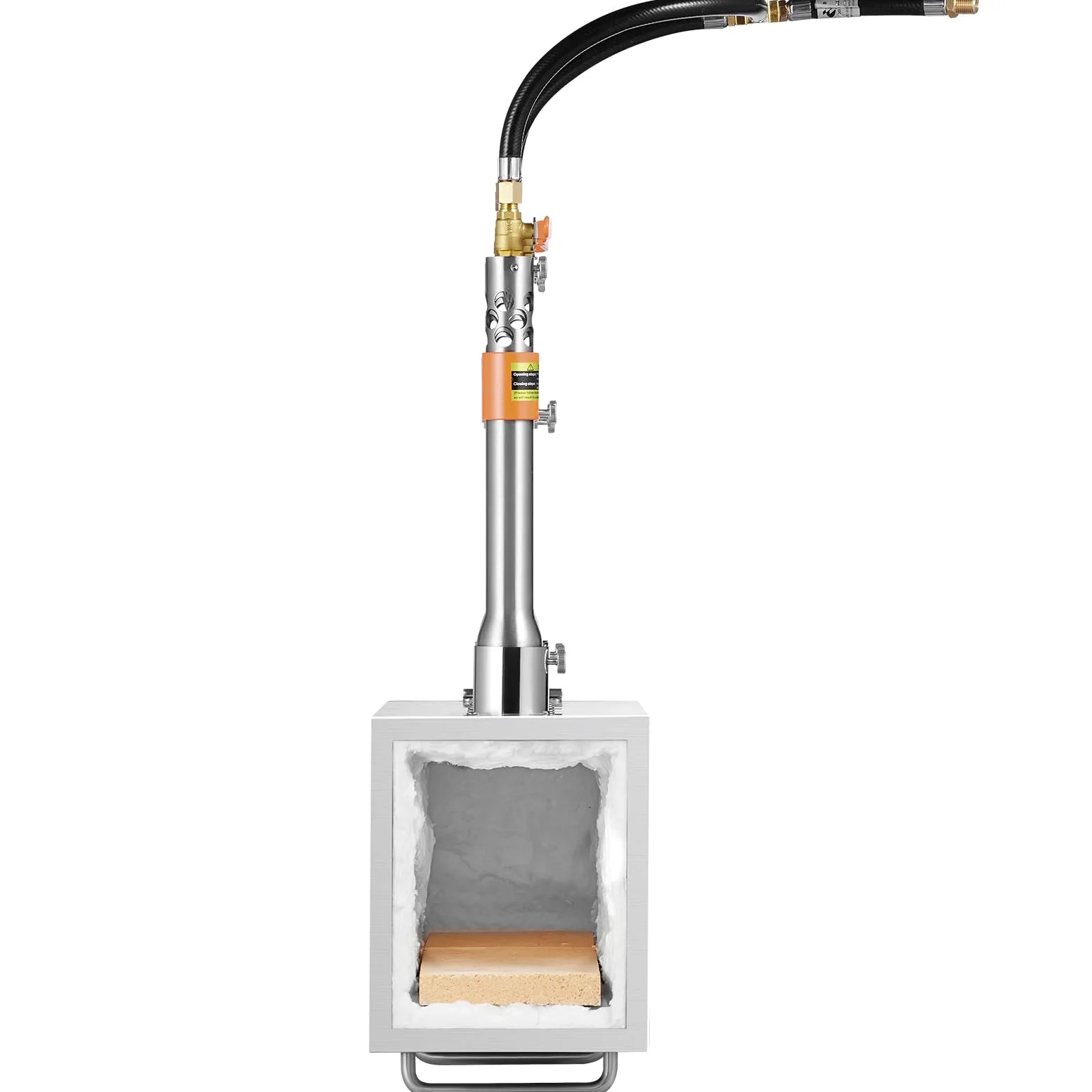 VEVOR Forgia a gas propano portatile, forno a gas quadrato con 3 bruciatori, temperatura max 1427 ℃, utensili e attrezzature per forgiatura a gas in acciaio inox, per colteliere Maréchaux-Ferrants