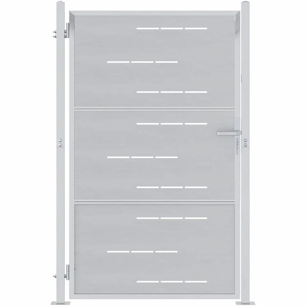 vidaXL Cancello da Giardino Argento 85 x 144 cm Acciaio Inossidabile, Cancello in Acciaio Moderno per Giardino e terrazza, barriera sicura e Ingresso Rettangolare