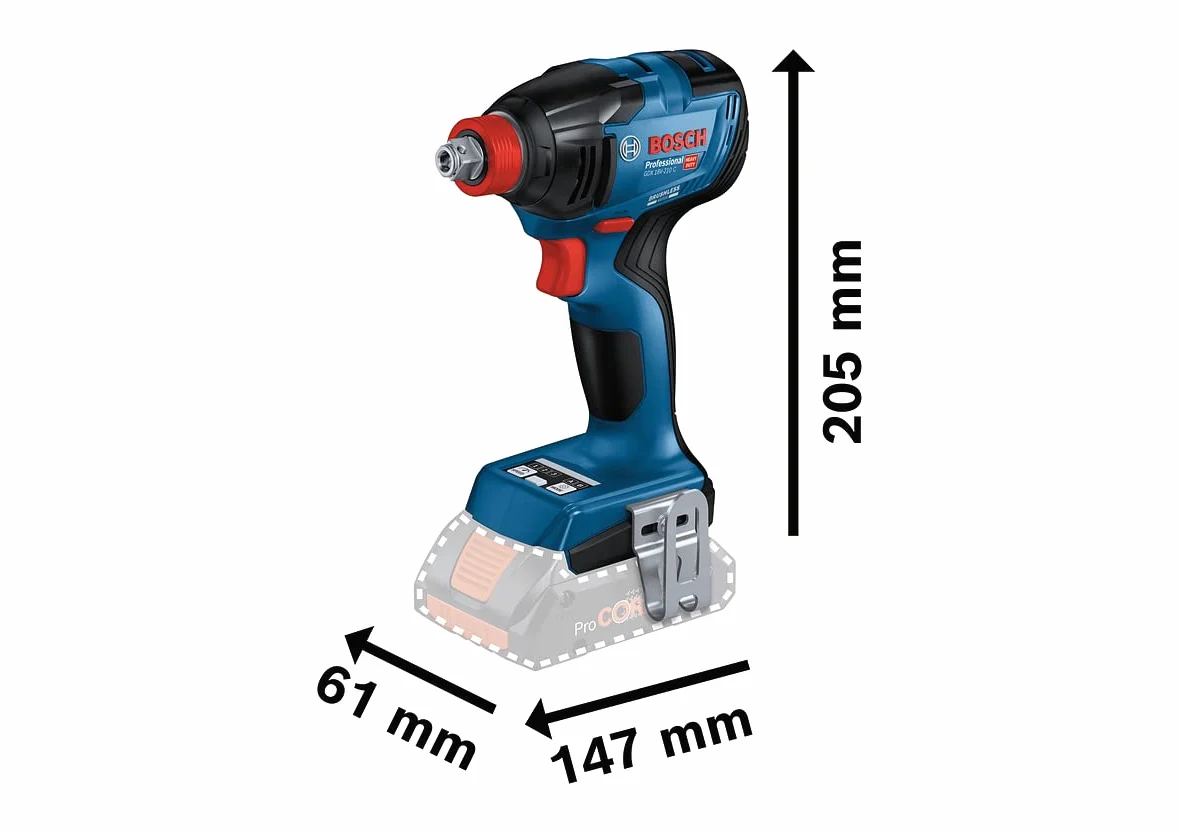 Bosch Professional 18V System Avvitatore a massa battente a batteria GDX 18V-210 C (coppia max. 210 Nm, 2 batterie GBA 18V 5.0Ah, caricabatteria rapido GAL 18V-40, in L-BOXX 136), Blue