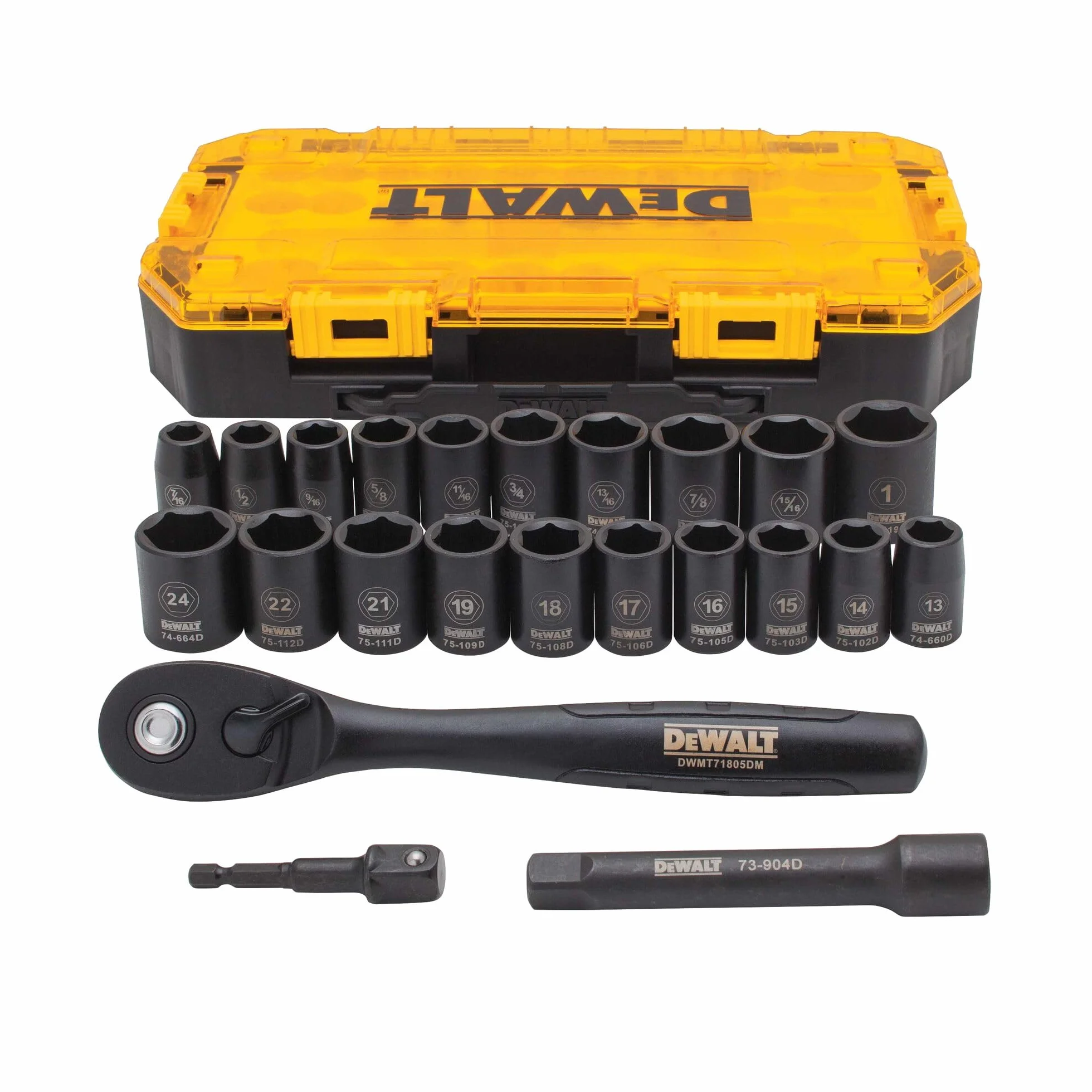 DEWALT DWMT74739 - Set di chiavi a bussola combinate da 1/2", 23 pezzi