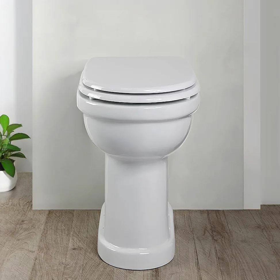 Sanitario Per Anziani Con Altezza 49 Cm E Installazione Standard Con Scarico A Pavimento | Water da L 37,5 x P 52 x H 49 cm Per Facilitare La Mobilità Degli Anziani In Ceramica Bianca