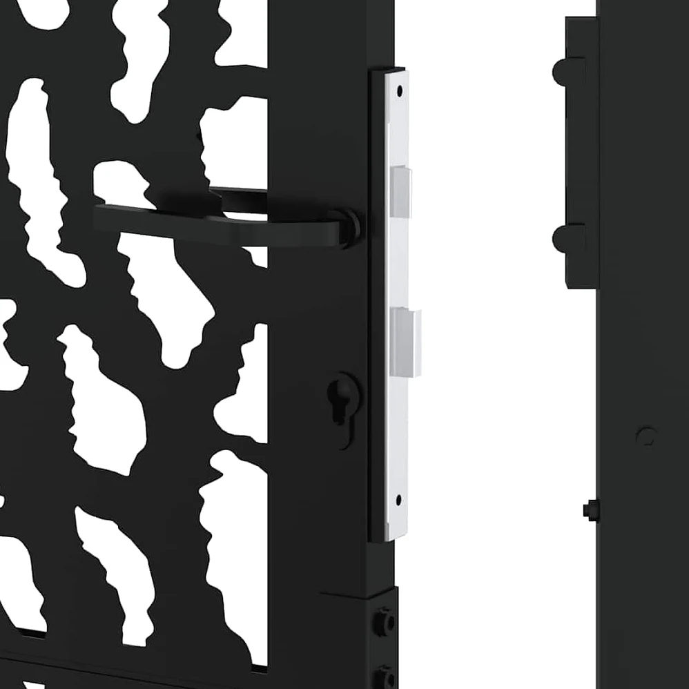 vidaXL Cancello Giardino Nero 100x150 cm in Acciaio Design a Traccia, cancello della Recinzione, cancello Esterno, cancello del Metallo
