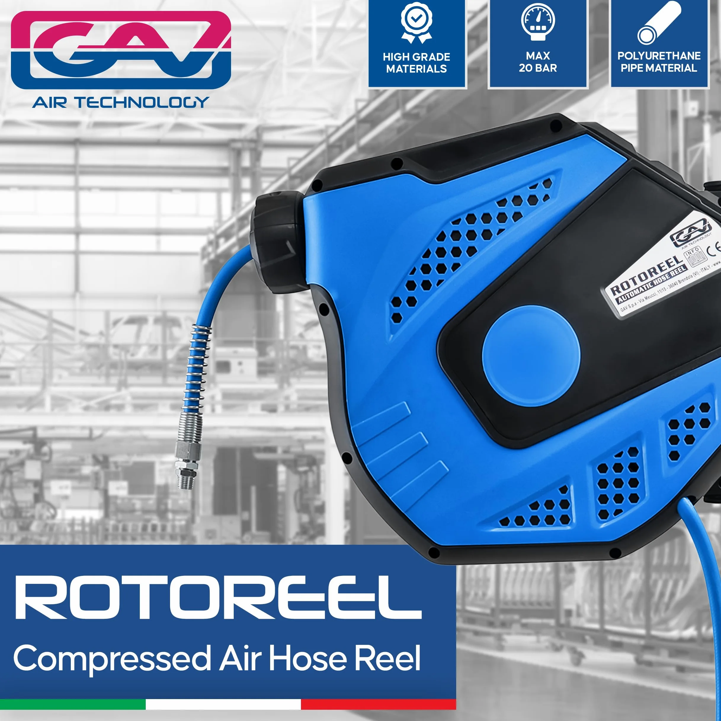 GAV Rotoreel Avvolgitubo Aria Compressa