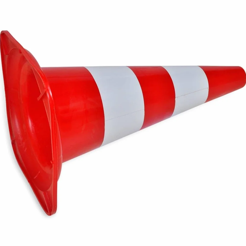 vidaXL 10x Coni Stradali Segnaletici Riflettenti Rosso e Bianco Spartitraffico