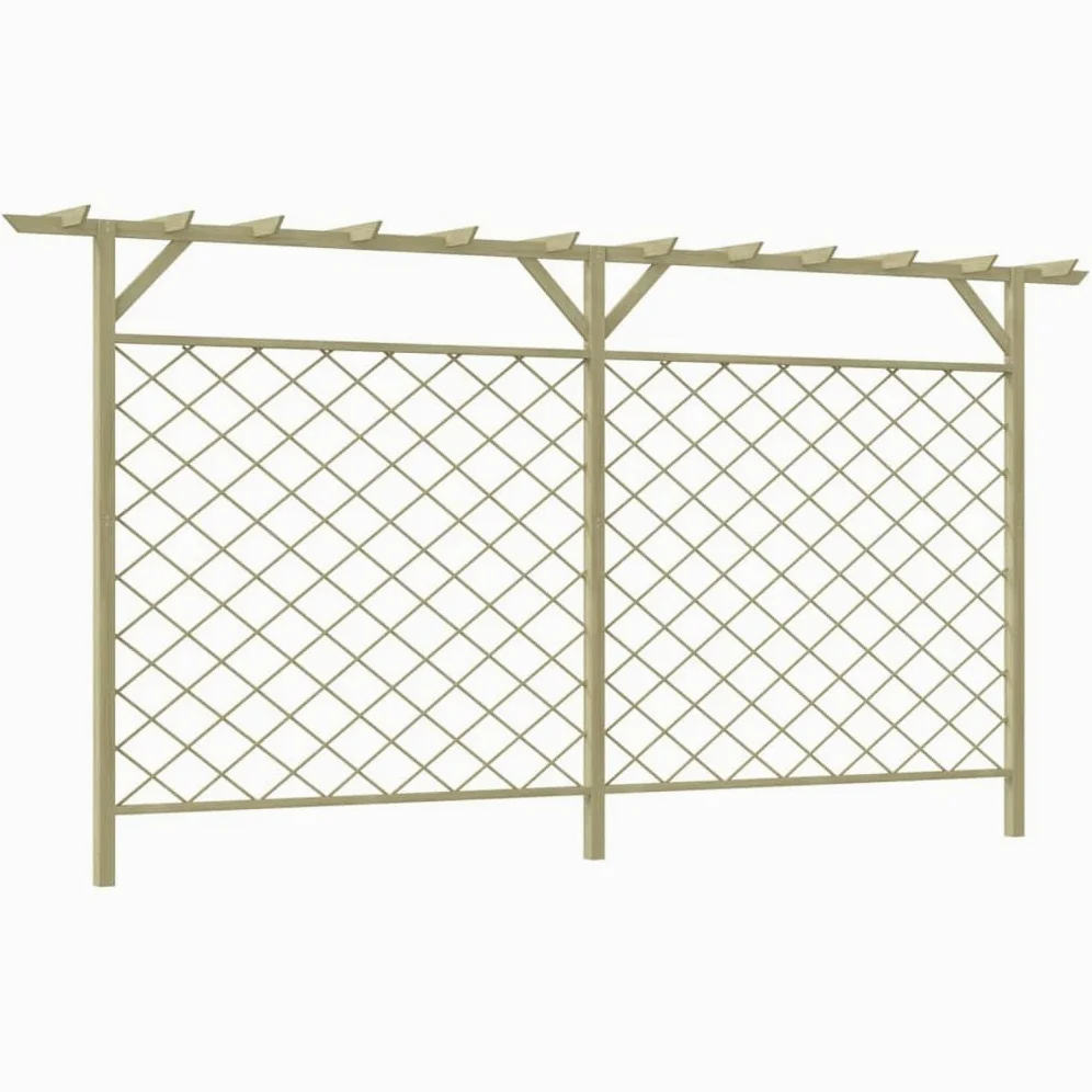 vidaXL Recinzione Lattice e Pergolato Giardino Recinto con Pergola Steccato Arredo Arredamento Recinto da Giardino Barriera Aiuole Legno Pino