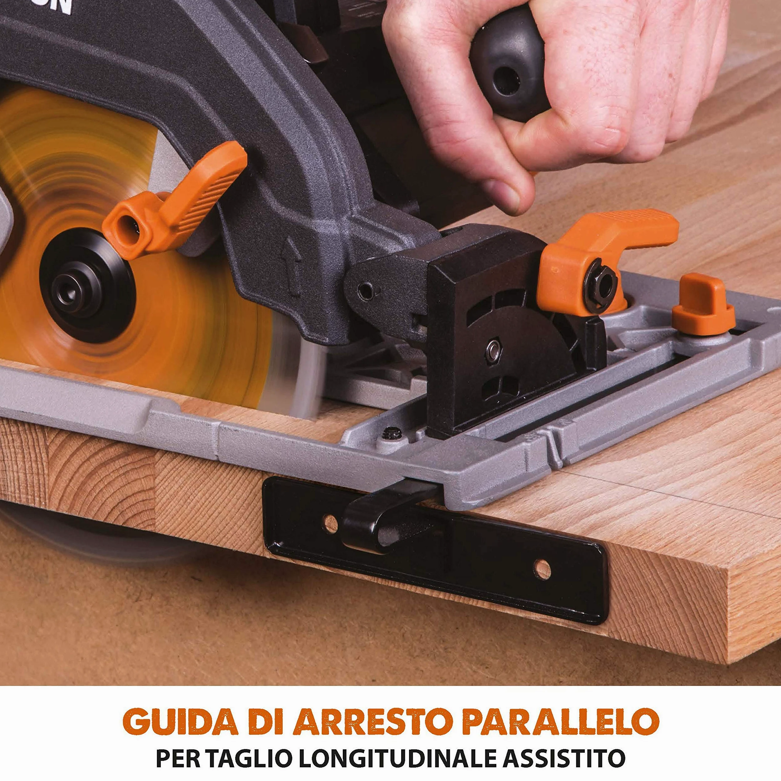 Evolution Power Tools - R185CCSX Sega Circolare Multi-Materiale 185 mm Compatibile con Binario Guida (Pacchetto Abbinato con Binario da 1020 mm Incluso), 230 V