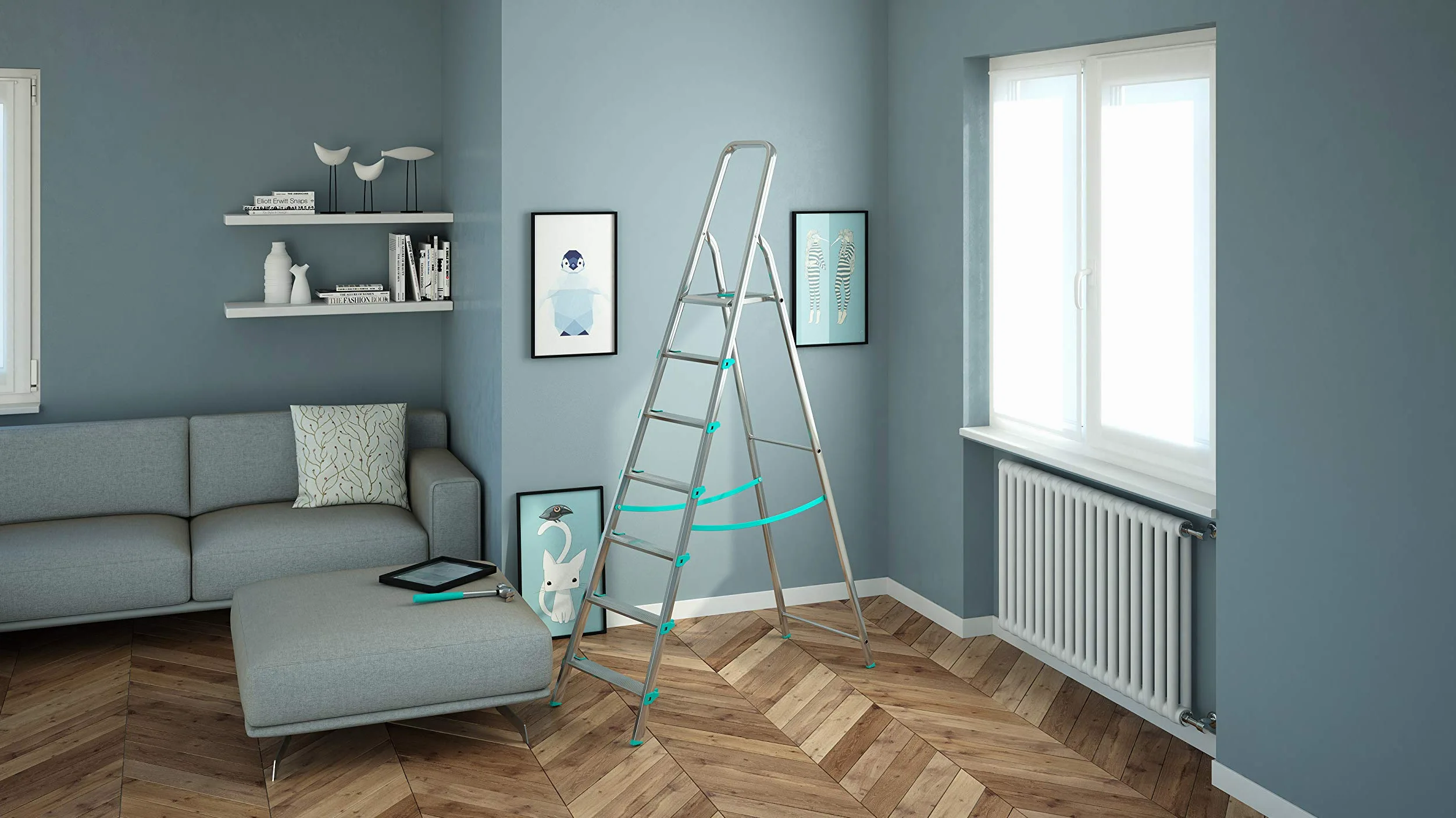 SCALA ALLUMINIO COLOMBO 7 GRADINI PORTATA 150 KG ART. S107A07W