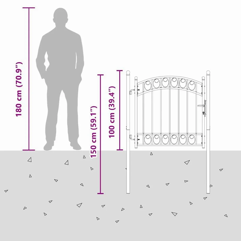 vidaXL Cancello per recinzione EMMEN 100 x 100 cm, Sicurezza per Giardino e Terrazza, Cancello in Acciaio Moderno, Barriera Resistente, Montaggio Facile