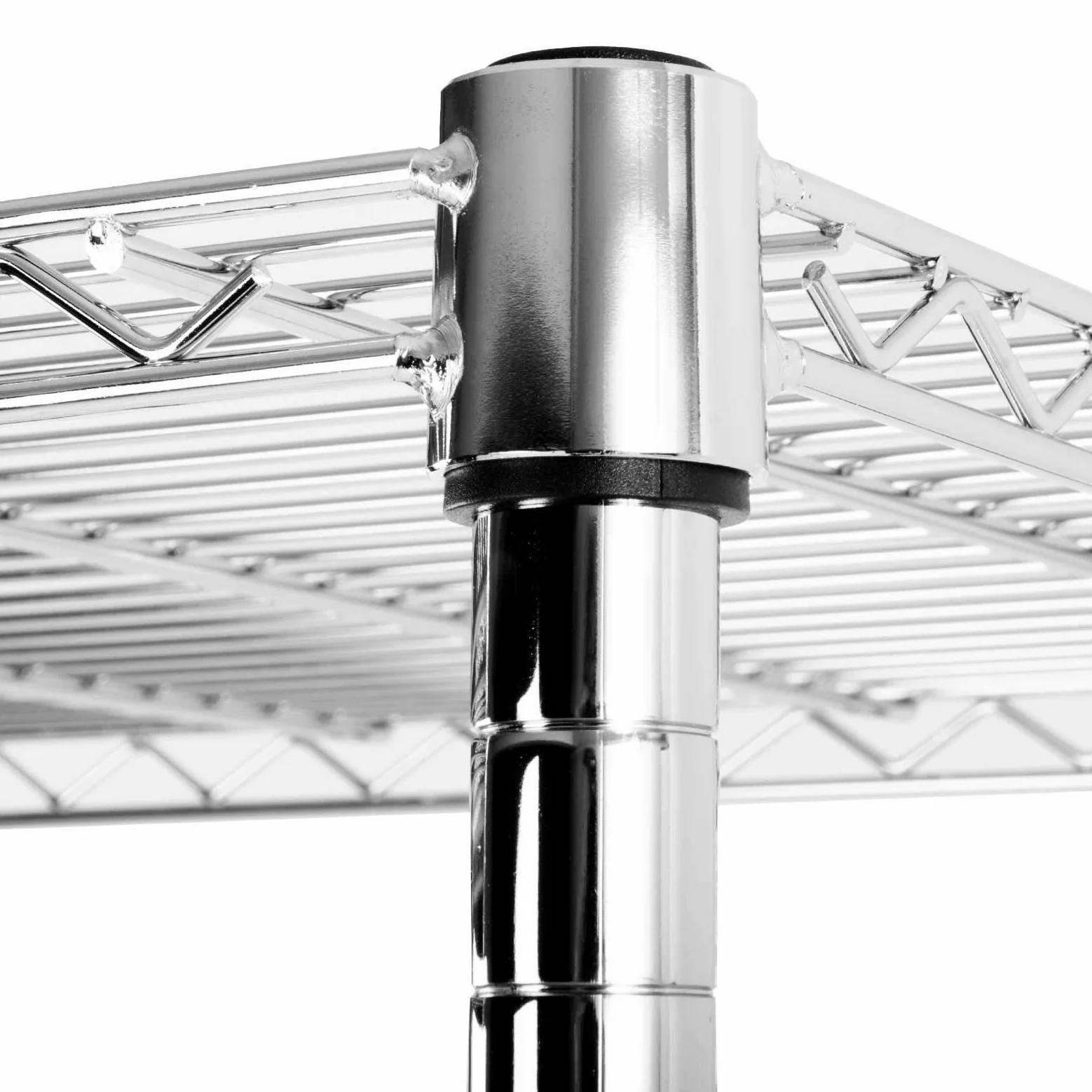 Scaffale con ripiani a griglia Everest, in metallo, portata circa 70 kg per ripiano. Sistema di stoccaggio multifunzionale, cromato, disponibile in diverse dimensioni (90 x 35 x 160 cm, 4 ripiani)