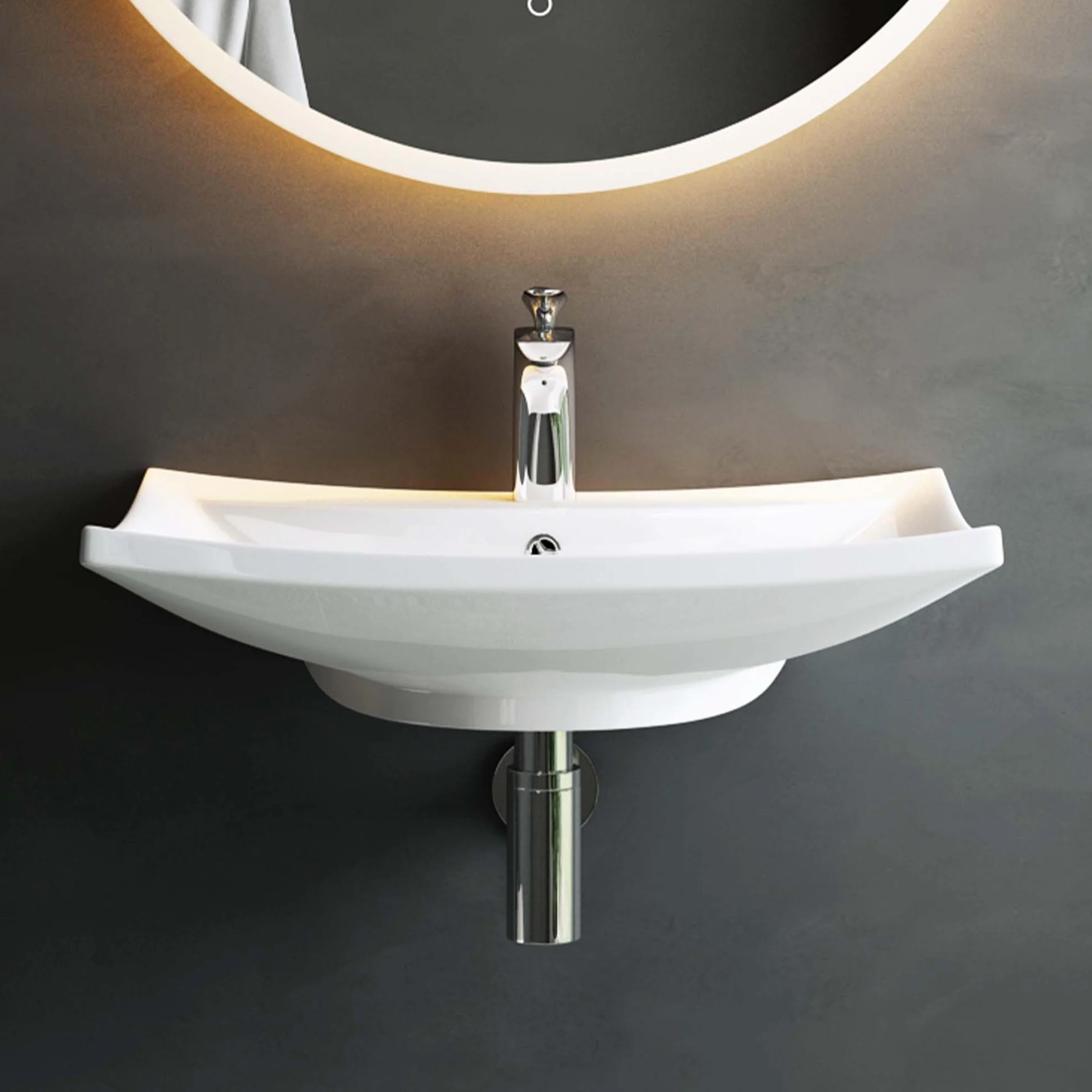 Mai & Mai Lavabo da Appoggio 60.5X44X18cm, Lavandino Bagno Lavabo in Ceramica Nano Rivestimenti inclusi Brüssel709