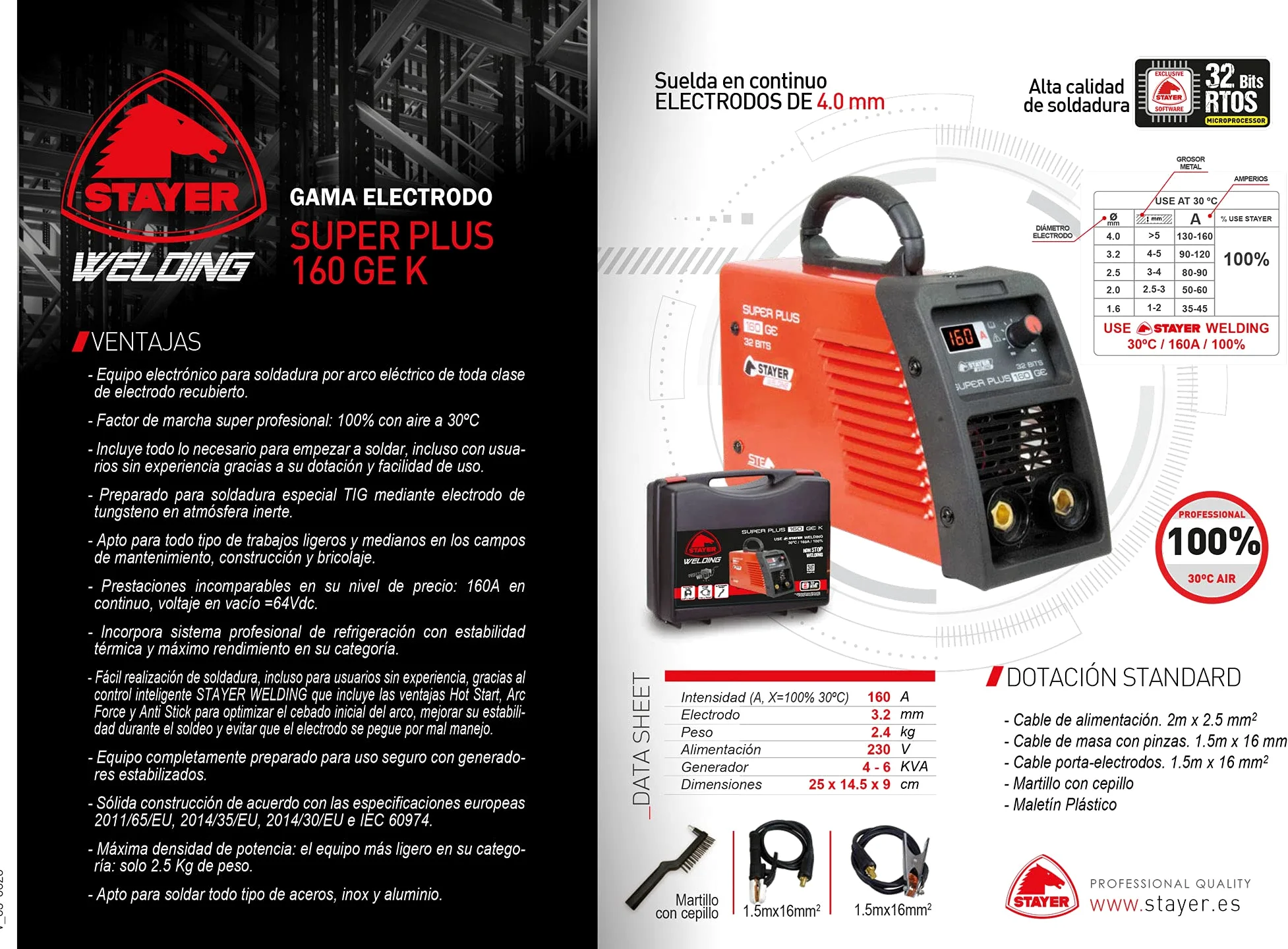 Equipo soldadura MMA para electrodo recubierto (160 A)