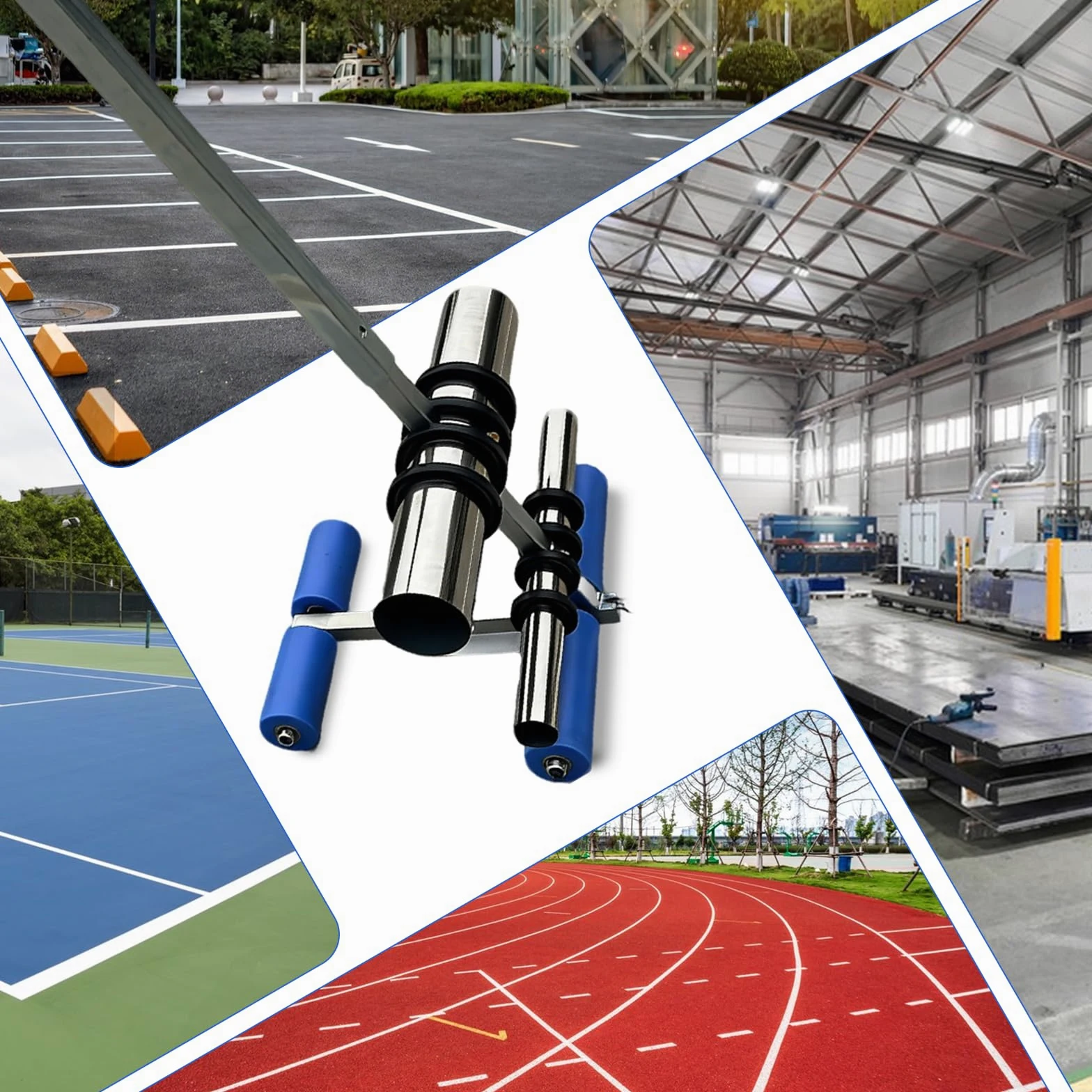 Applicatore di Nastro per Pavimenti, Macchine per Tracciare Linee di Campo da Gioco con Kit di Cerchi da Disegno Strumento Manuale per La Marcatura del Nastro Spaziatura Regolabile Marcatura Rapida