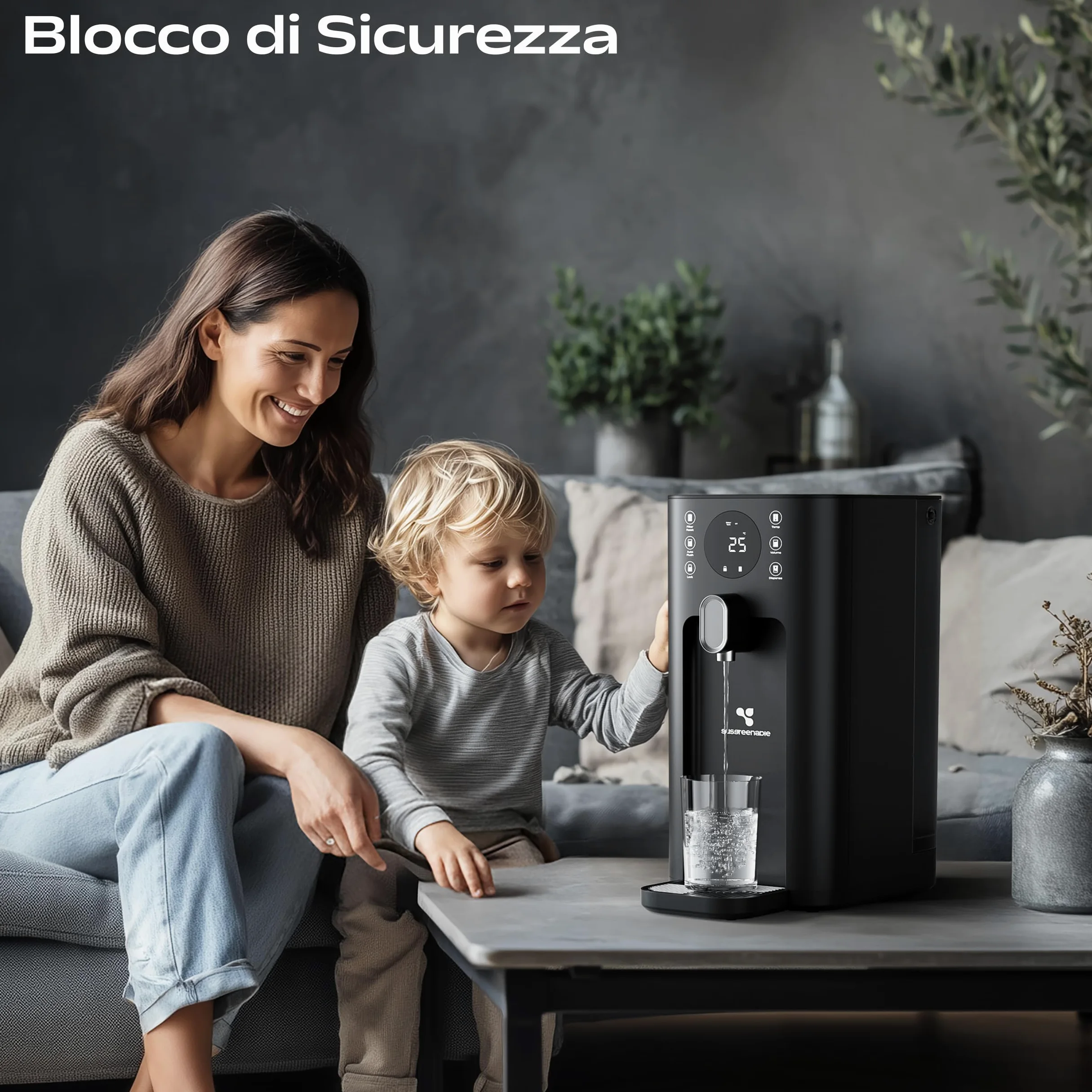 CIARRA X SusGreenable Depuratore Acqua a Osmosi Inversa da Tavolo, Acqua Calda Istantanea 3s, Filtro RO 4 Stadi, Serbatoio 4.3L, 4 Temperature, Display TDS, Senza Installazione
