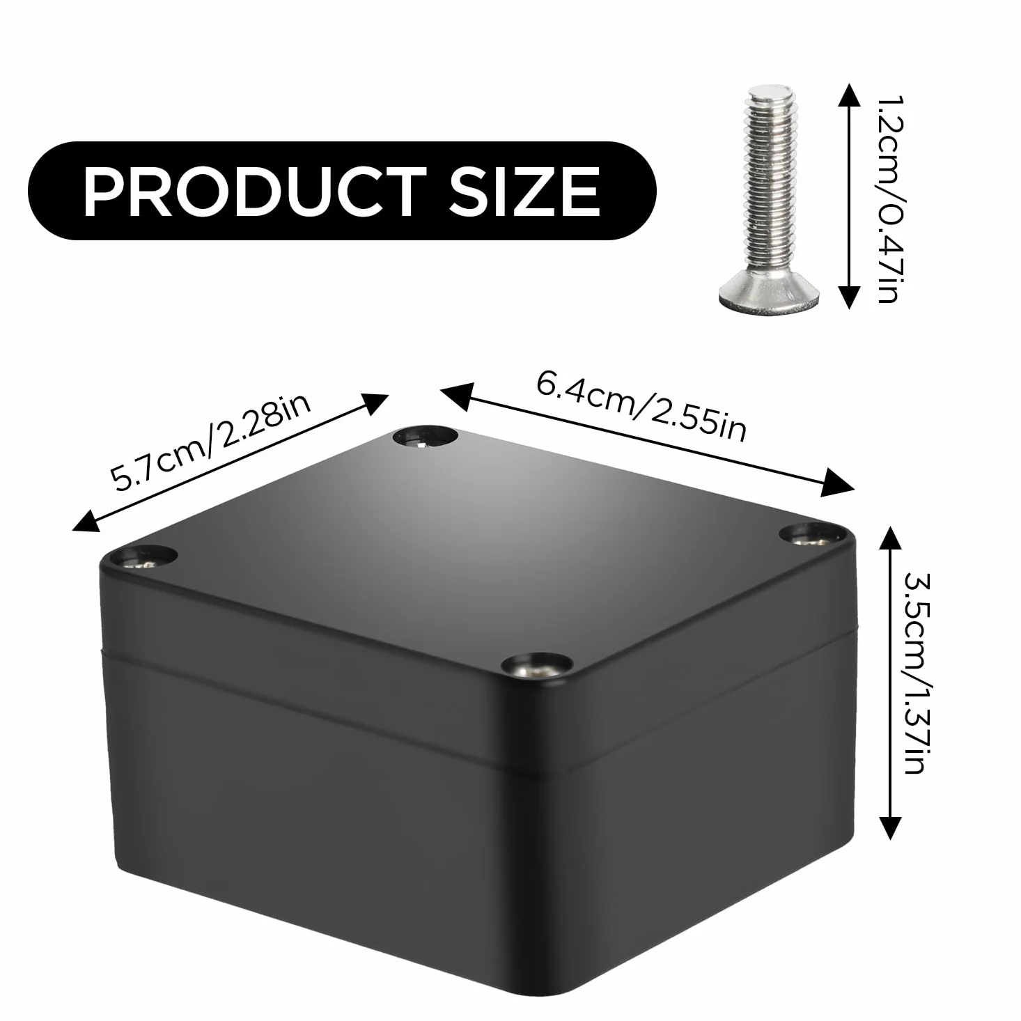 6pezzi Scatole di giunzione impermeabili, connettori per cavi elettrici esterni IP67, scatole di progetto in ABS, scatole di giunzione per cavi di prolunga (63x58x35mm, nero)