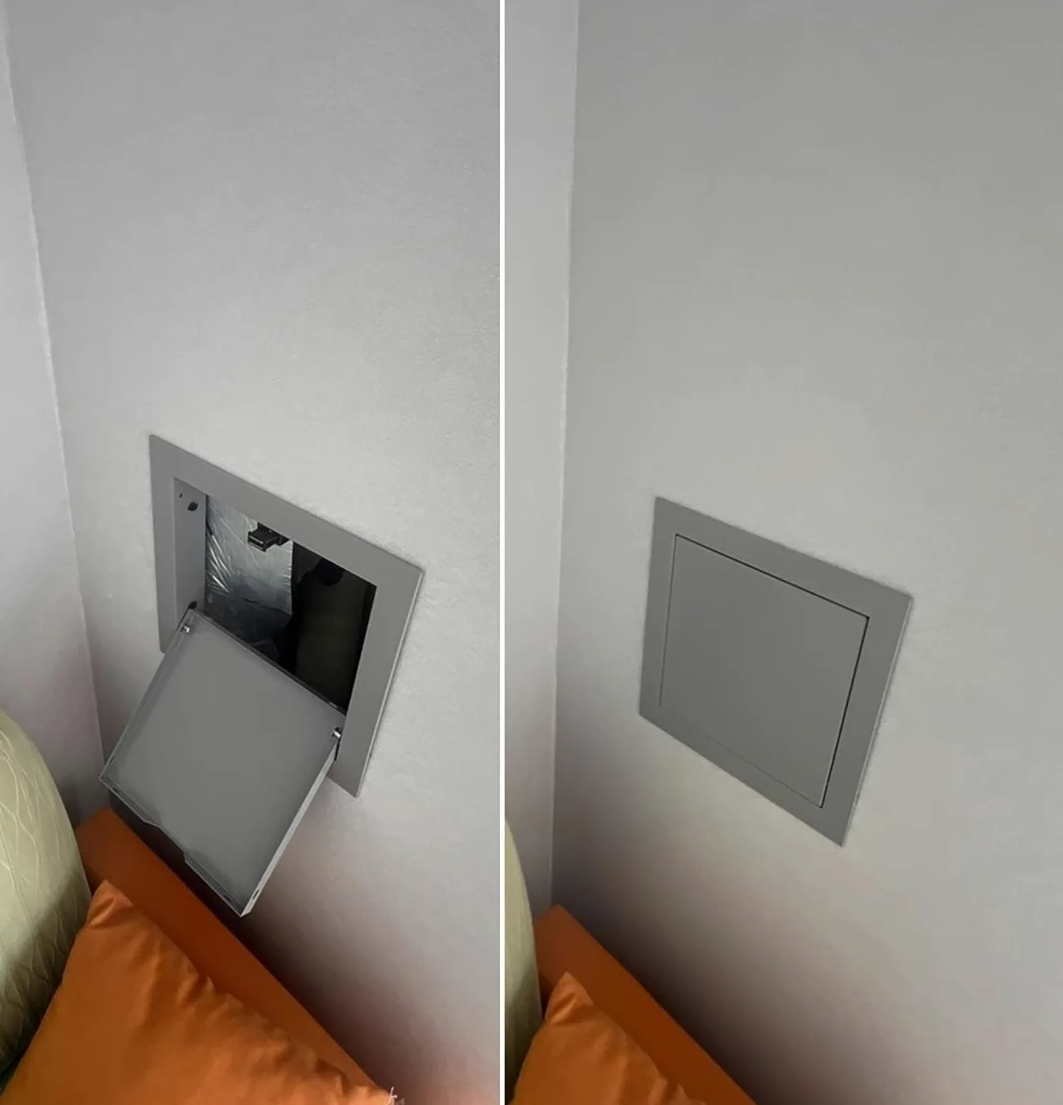 Sportello Ispezione Porta di Accesso Grigia con Chiusura a Sfioramento, Pannello di Accesso per L'ispezione Della Porta a Scomparsa del Muro a Secco, Porta di Accesso Ai Sistemi di Sicurezza(45x80cm(1