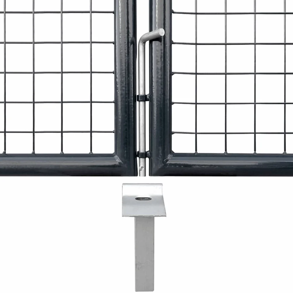 Gecheer Cancello,da Giardino,Esterno,in Acciaio Zincato,Grigio Antracite,306x125 cm,Cancello,Doppia Anta,Cancello,da Giardino,Esterno,Cancello, Metallo,Cancello, Acciaio,Cancello, per Esterno